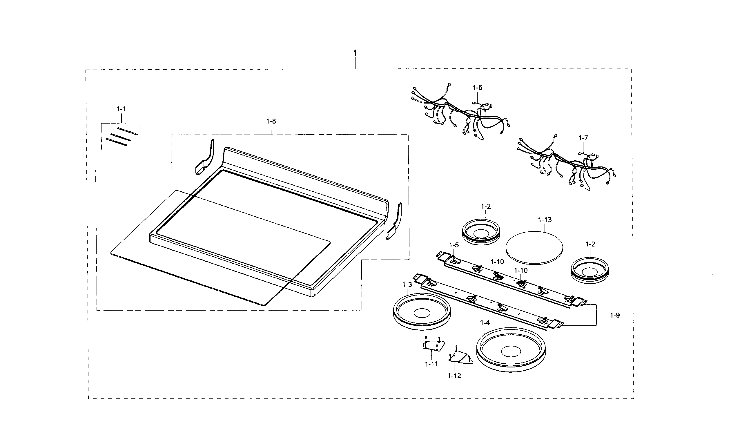 Samsung NE59J3420SW/AA-02 cooktop diagram