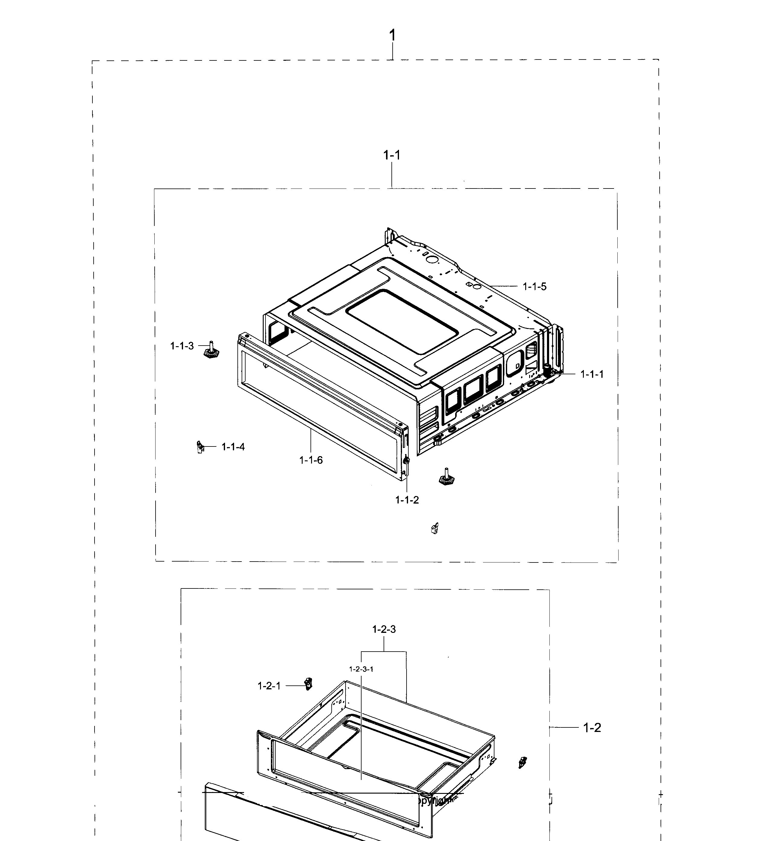Samsung NE59J3420SW/AA-02 drawer diagram