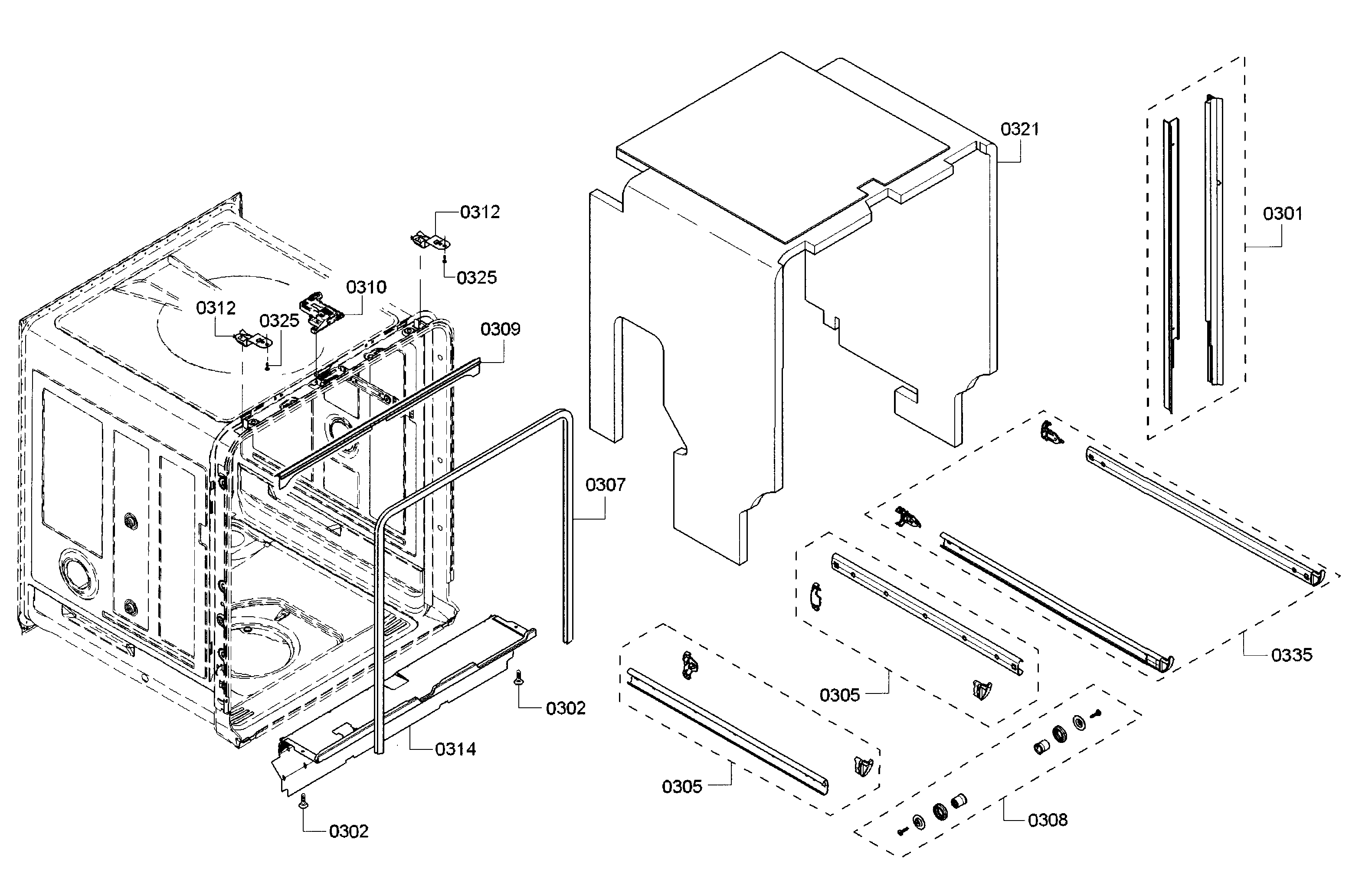 Bosch SHP65T55UC/07 frame diagram