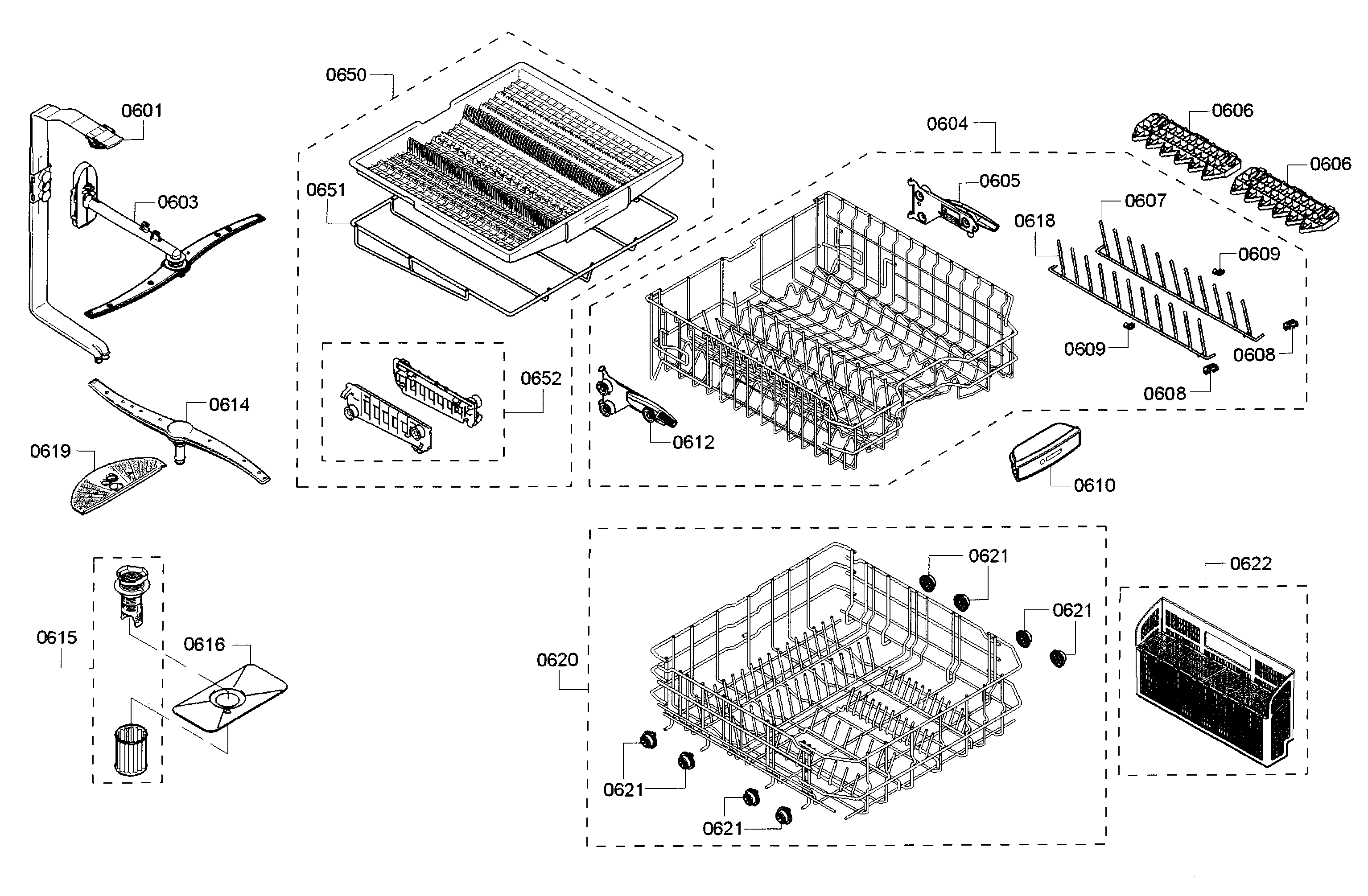Bosch SHP65T55UC/07 rack diagram