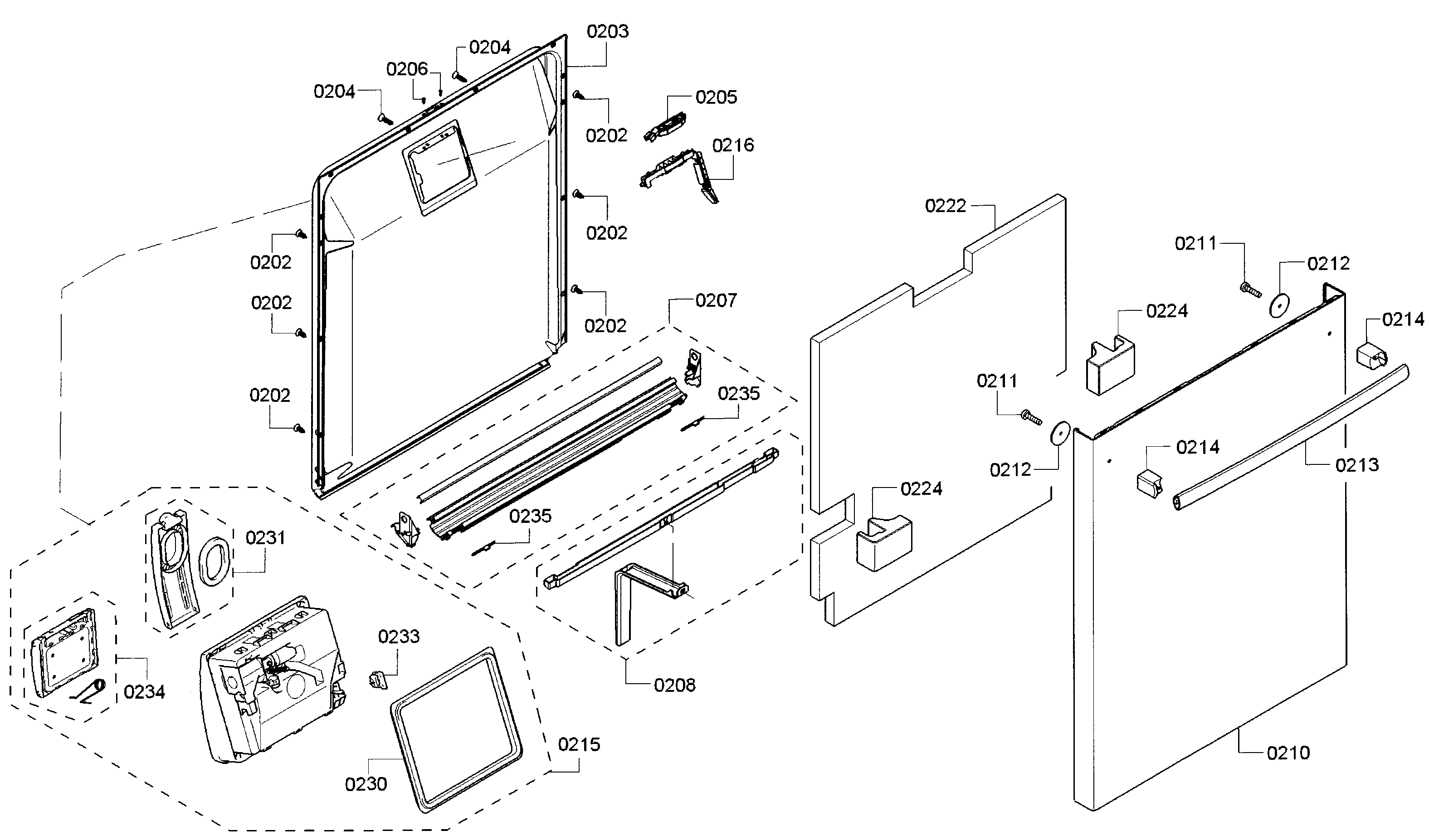 Bosch SHX65T55UC/07 door diagram