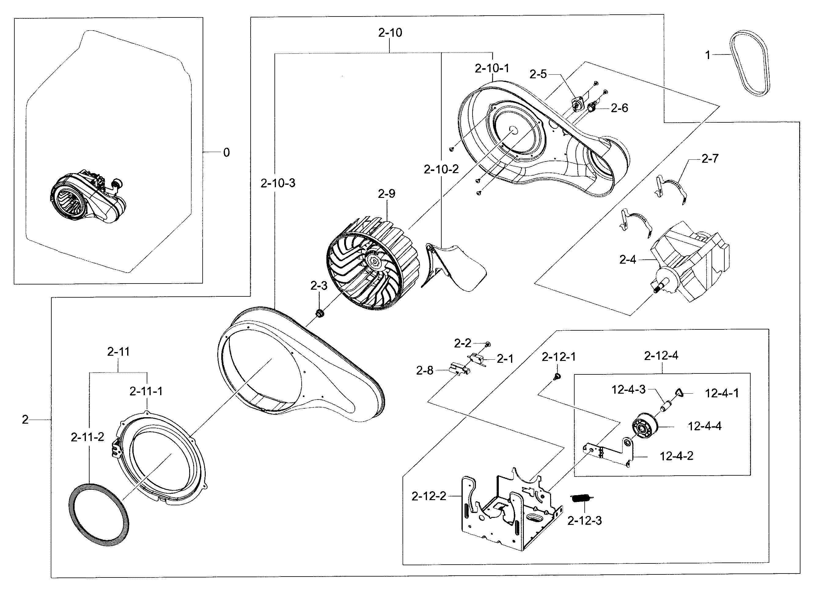 Samsung DV52J8700EW/A2-00 motor duct diagram