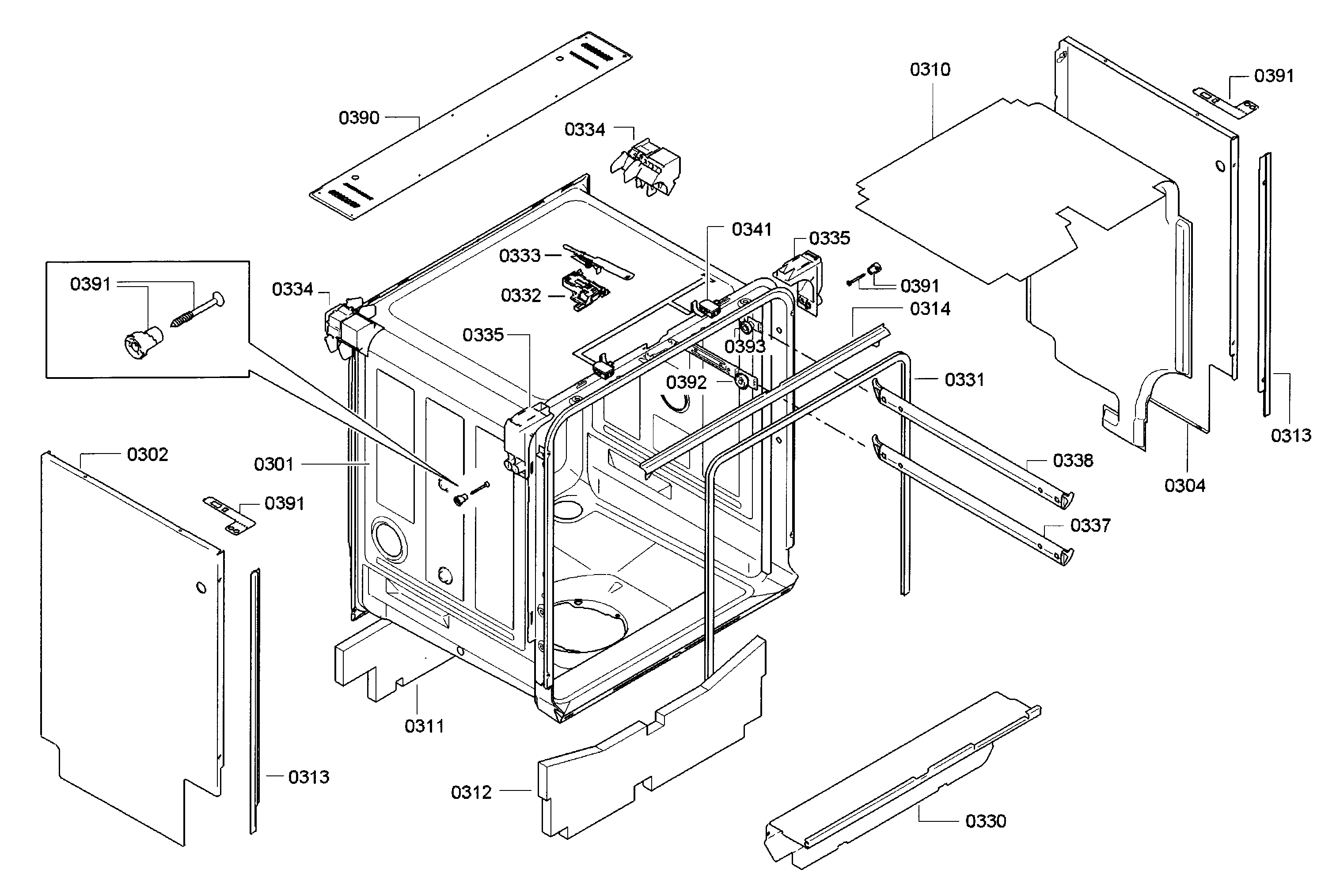 Bosch SHE9PT55UC/82 frame diagram