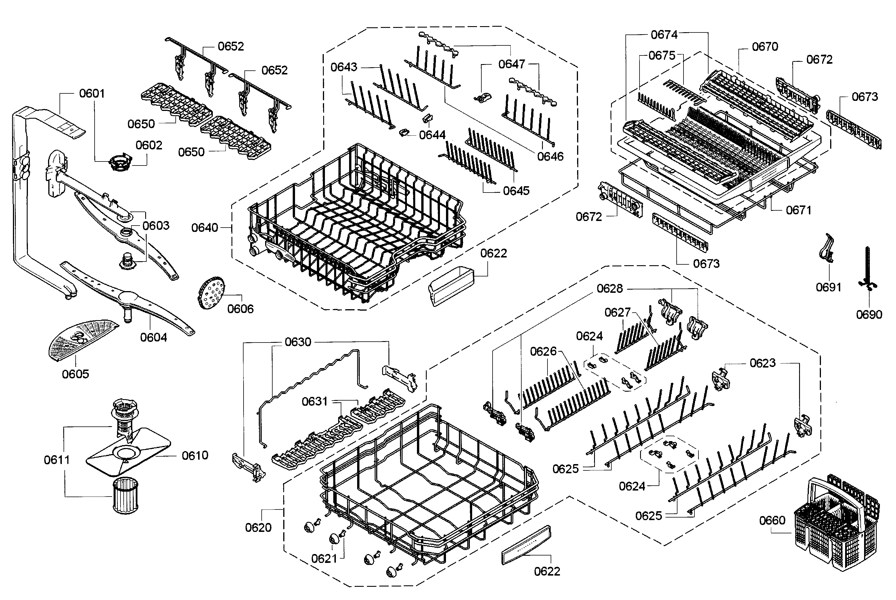 Bosch SHE9PT55UC/82 rack diagram