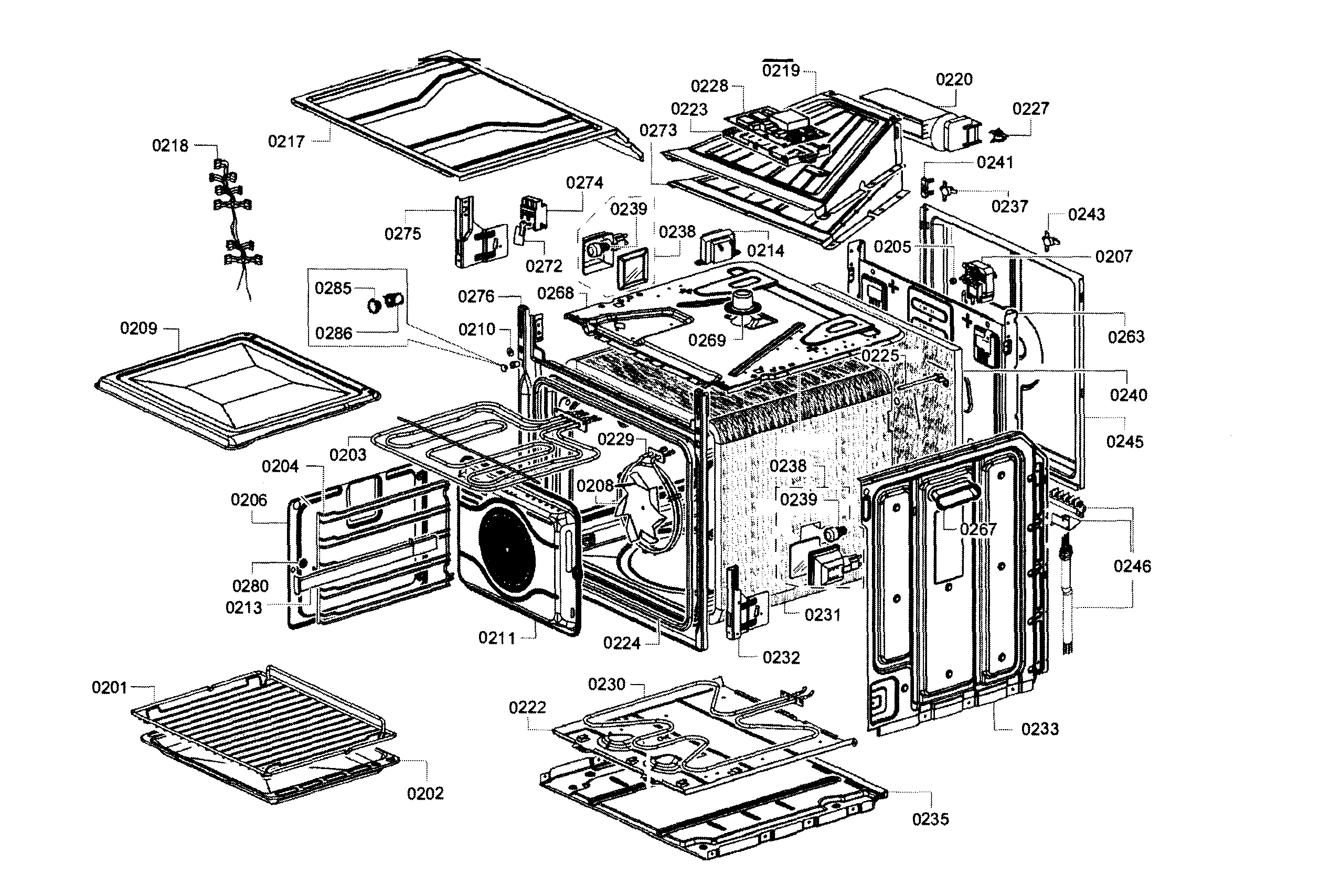 Bosch HBE5451UC/01 door diagram