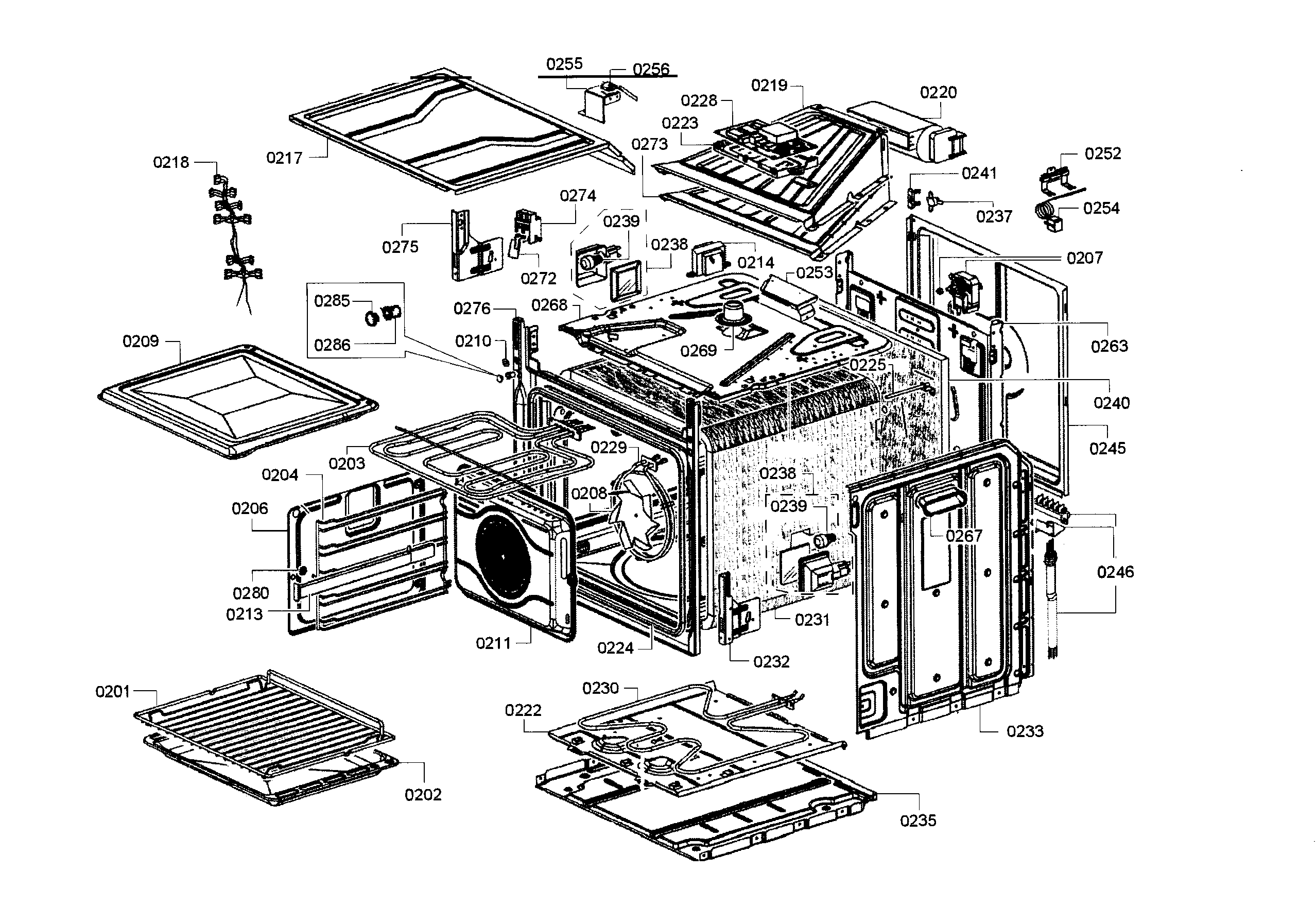 Bosch HBE5451UC/02 door diagram