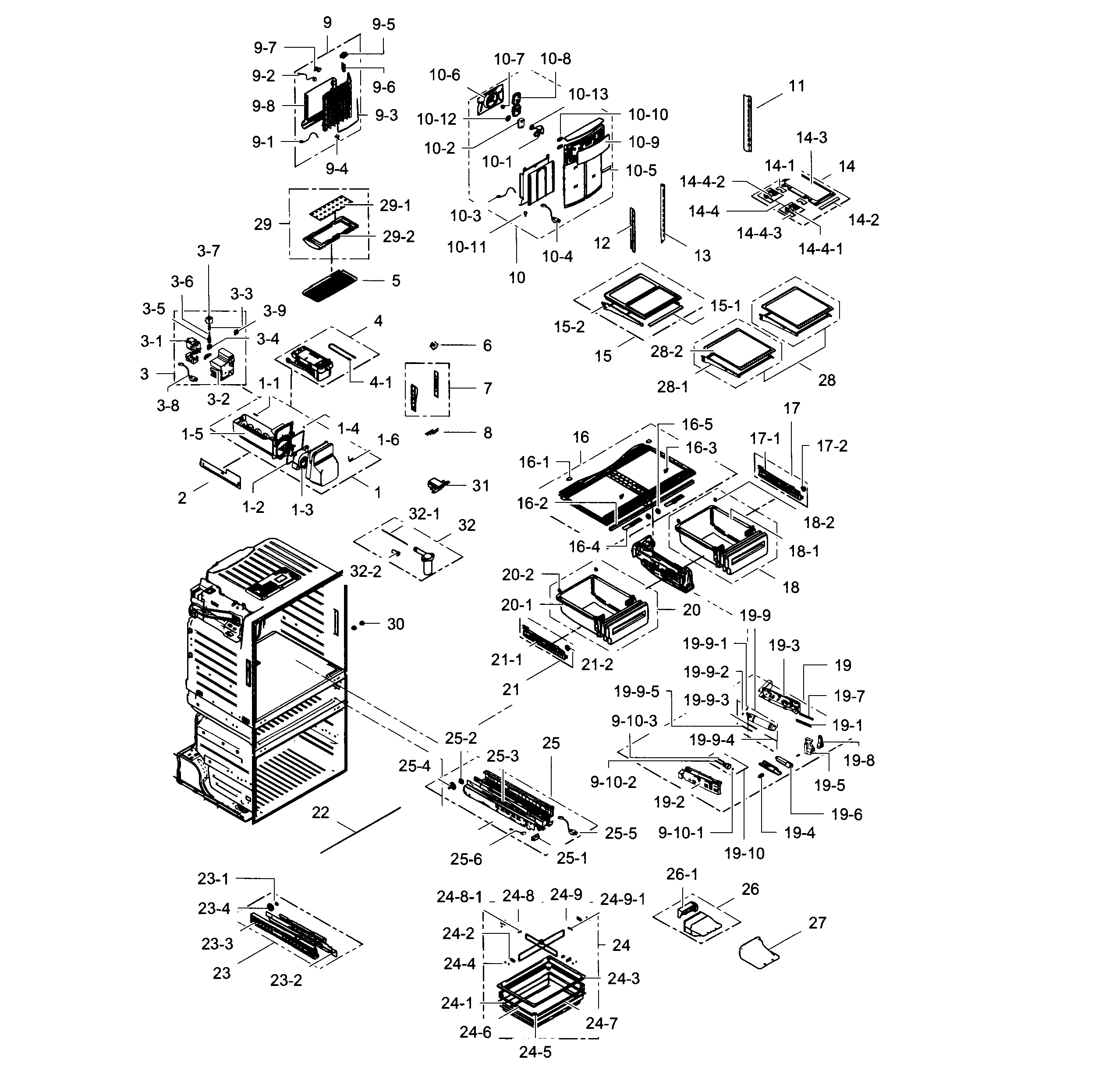 Samsung RF4287HABP/XAA-01 refrigerator diagram