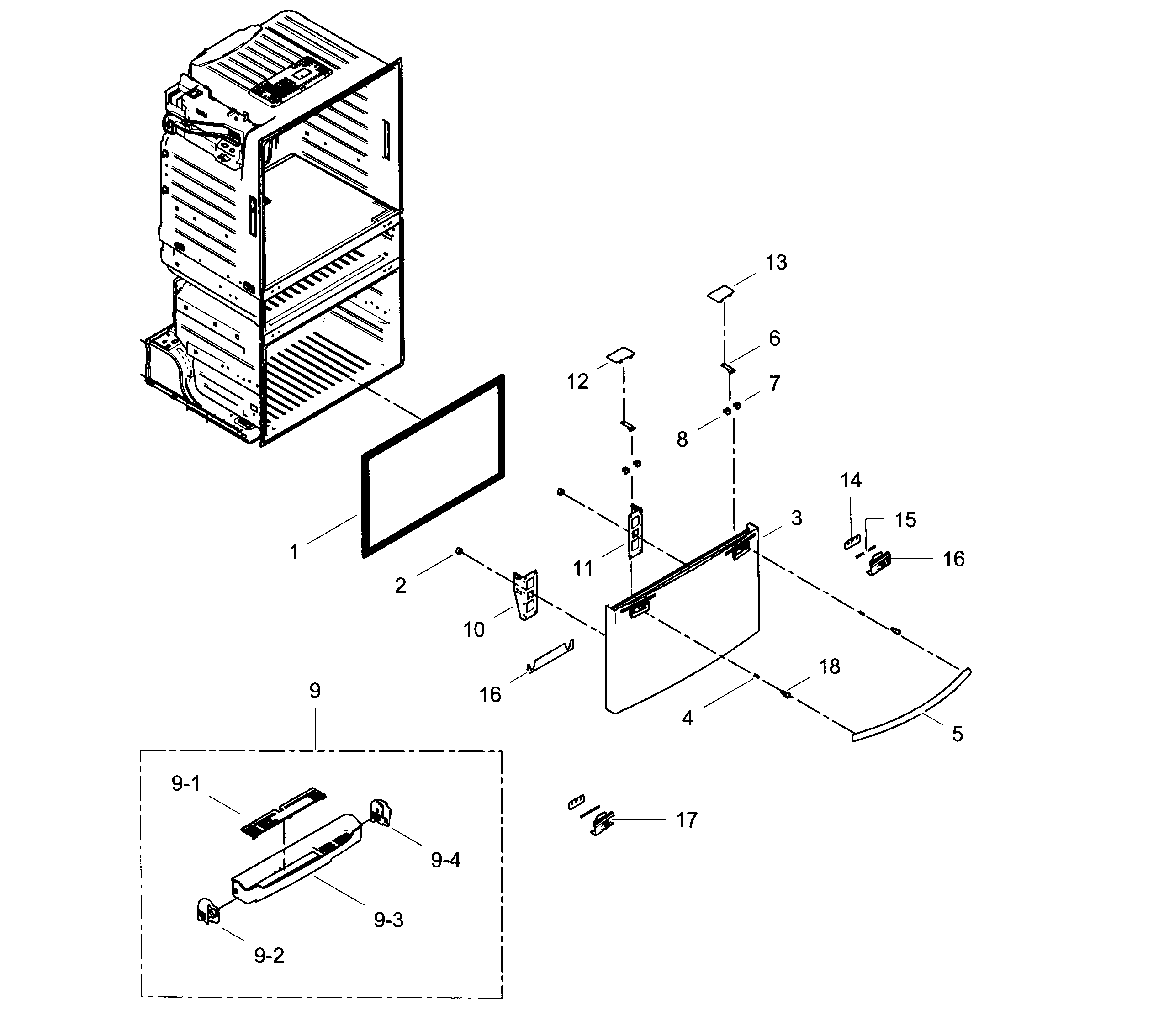 Samsung RF4287HABP/XAA-01 freezer door diagram