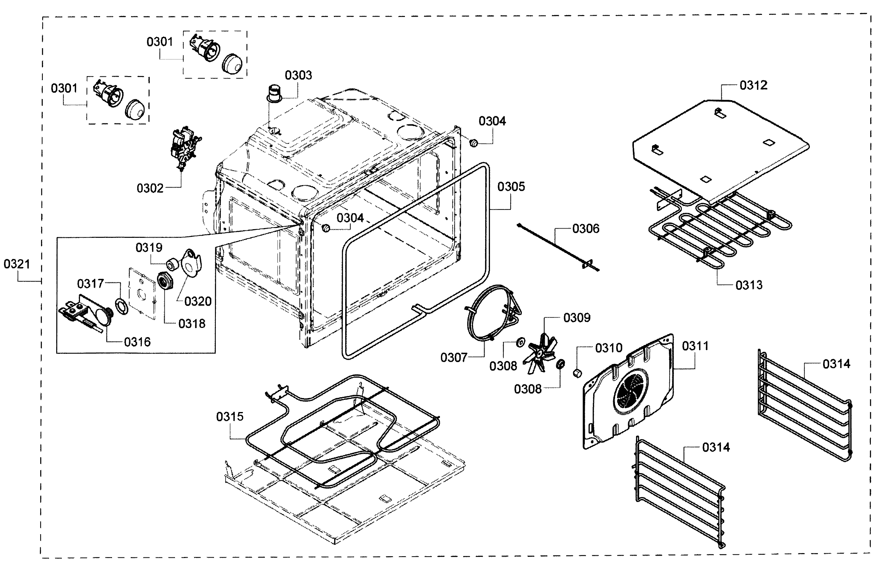 Bosch HBN5620UC/02 cavity1 diagram