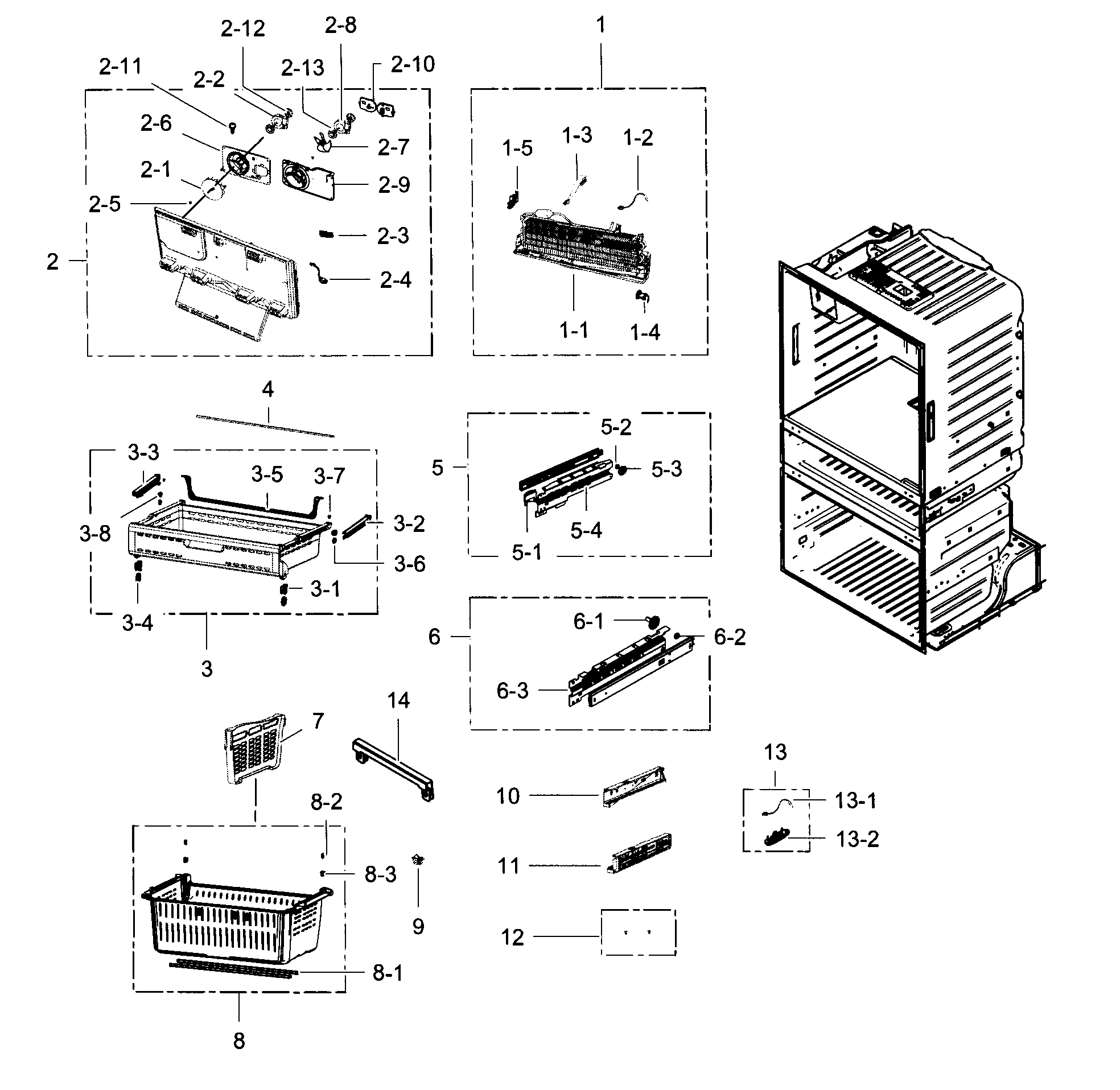 Samsung RF4287HARS/XAA-03 freezer diagram