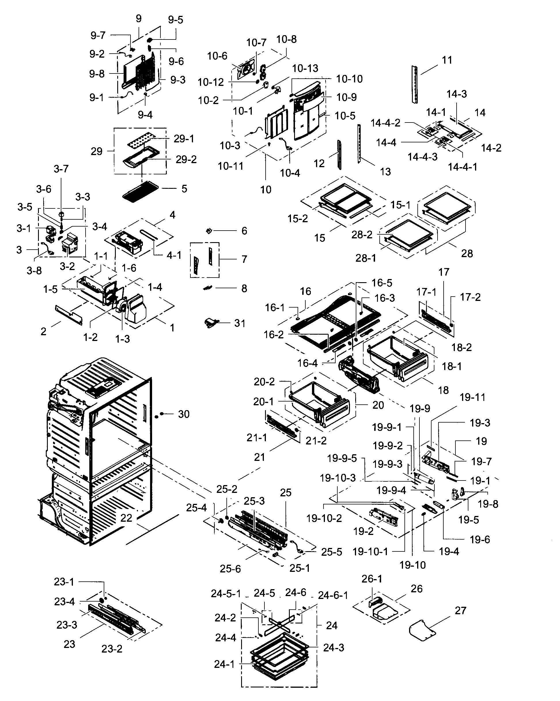 Samsung RF4287HARS/XAA-03 refrigerator diagram