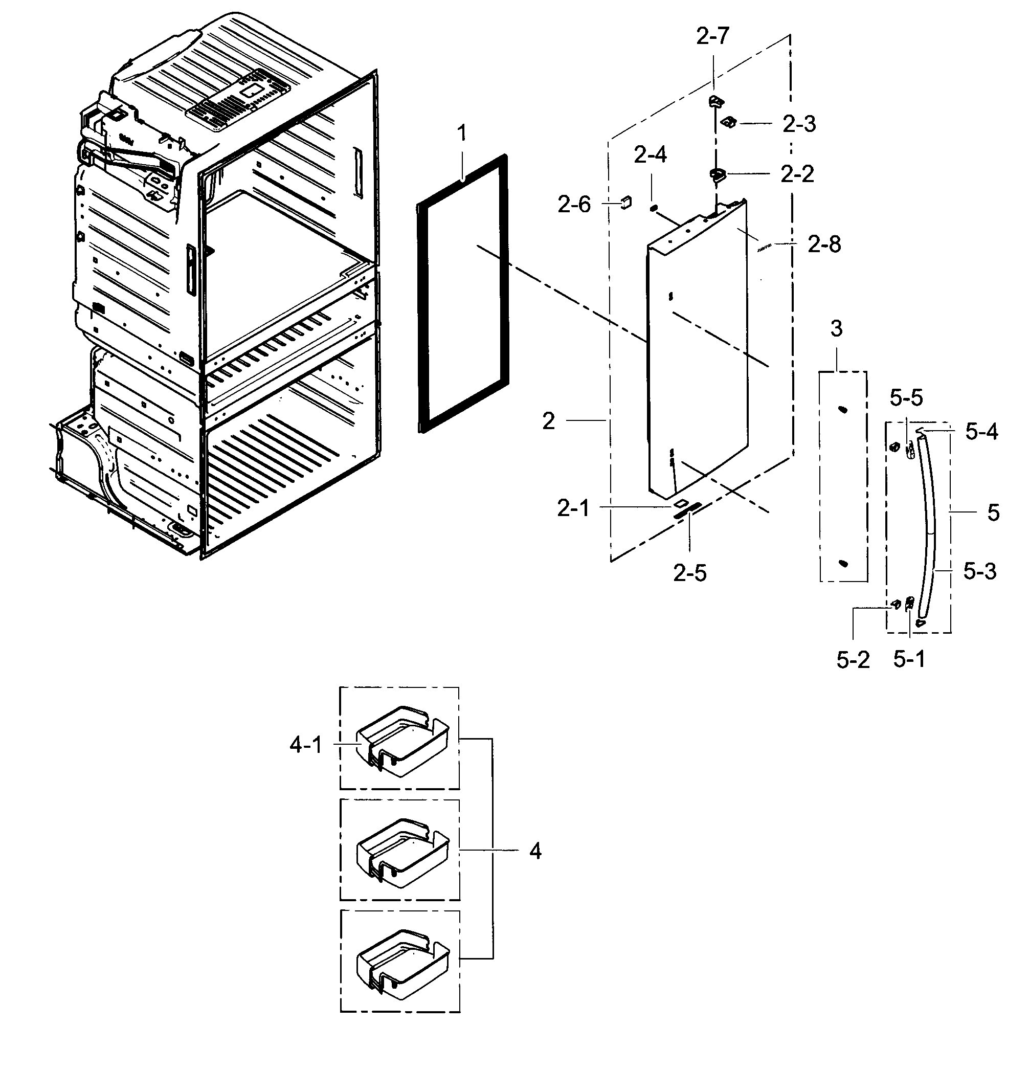 Samsung RF4287HARS/XAA-03 refrigerator door r diagram