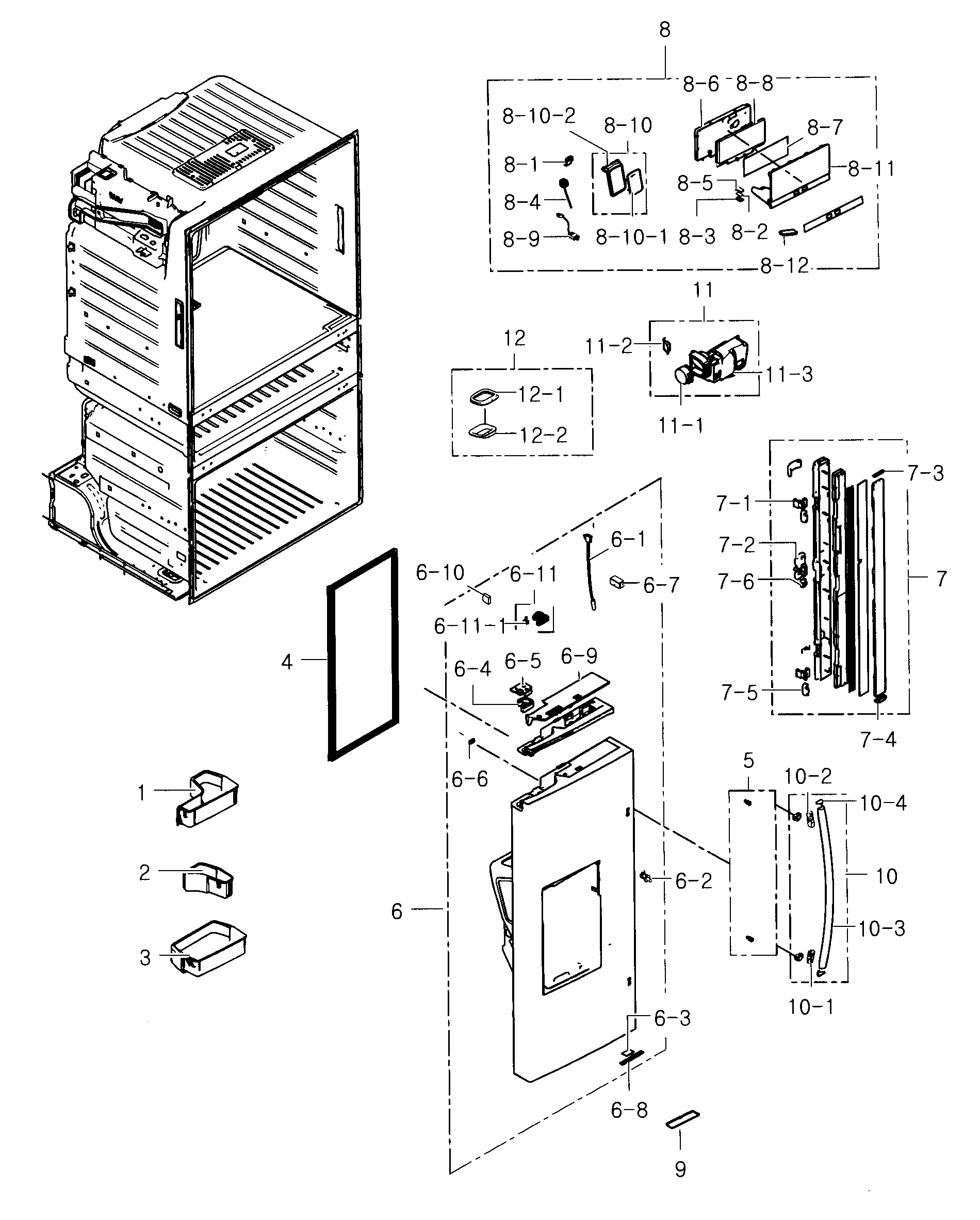 Samsung RF25HMEDBSR/AA-01 refrigerator door l diagram
