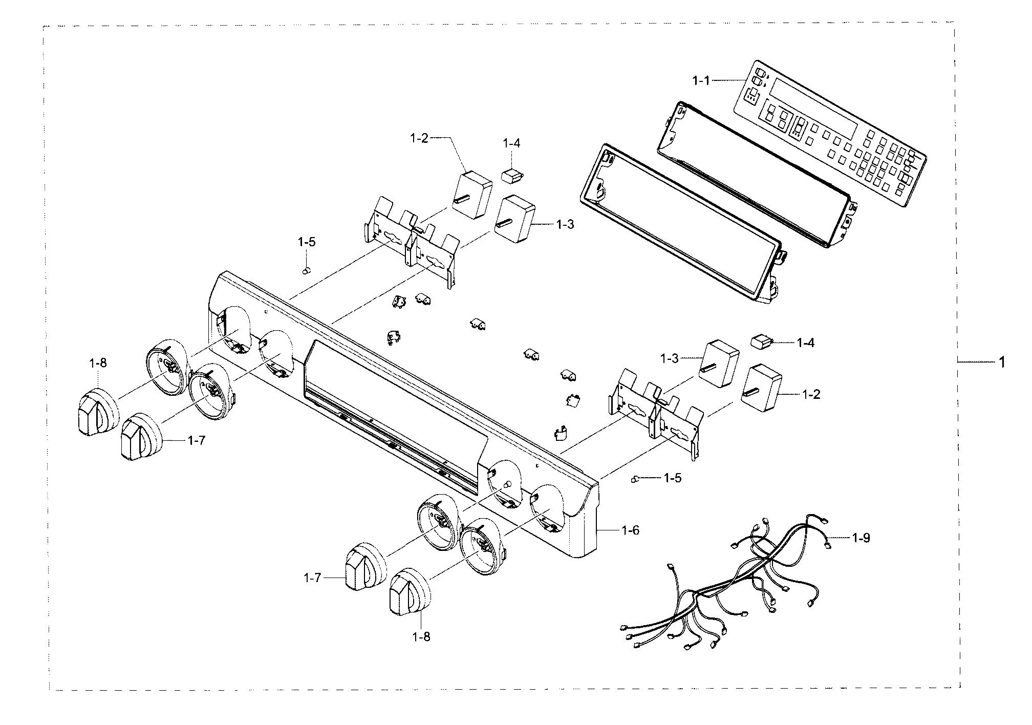 Samsung NE58F9500SS/AA-02 control panel diagram