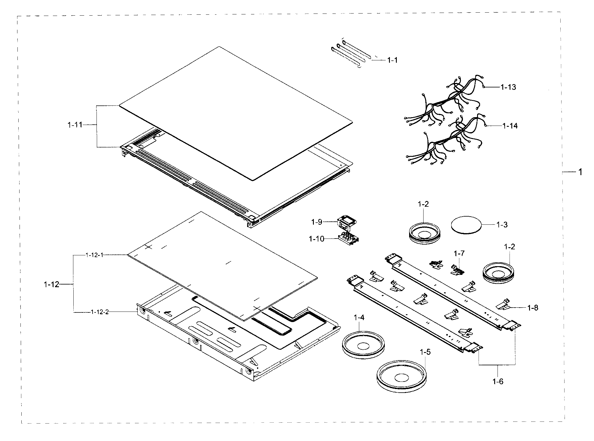 Samsung NE58F9500SS/AA-02 cooktop diagram
