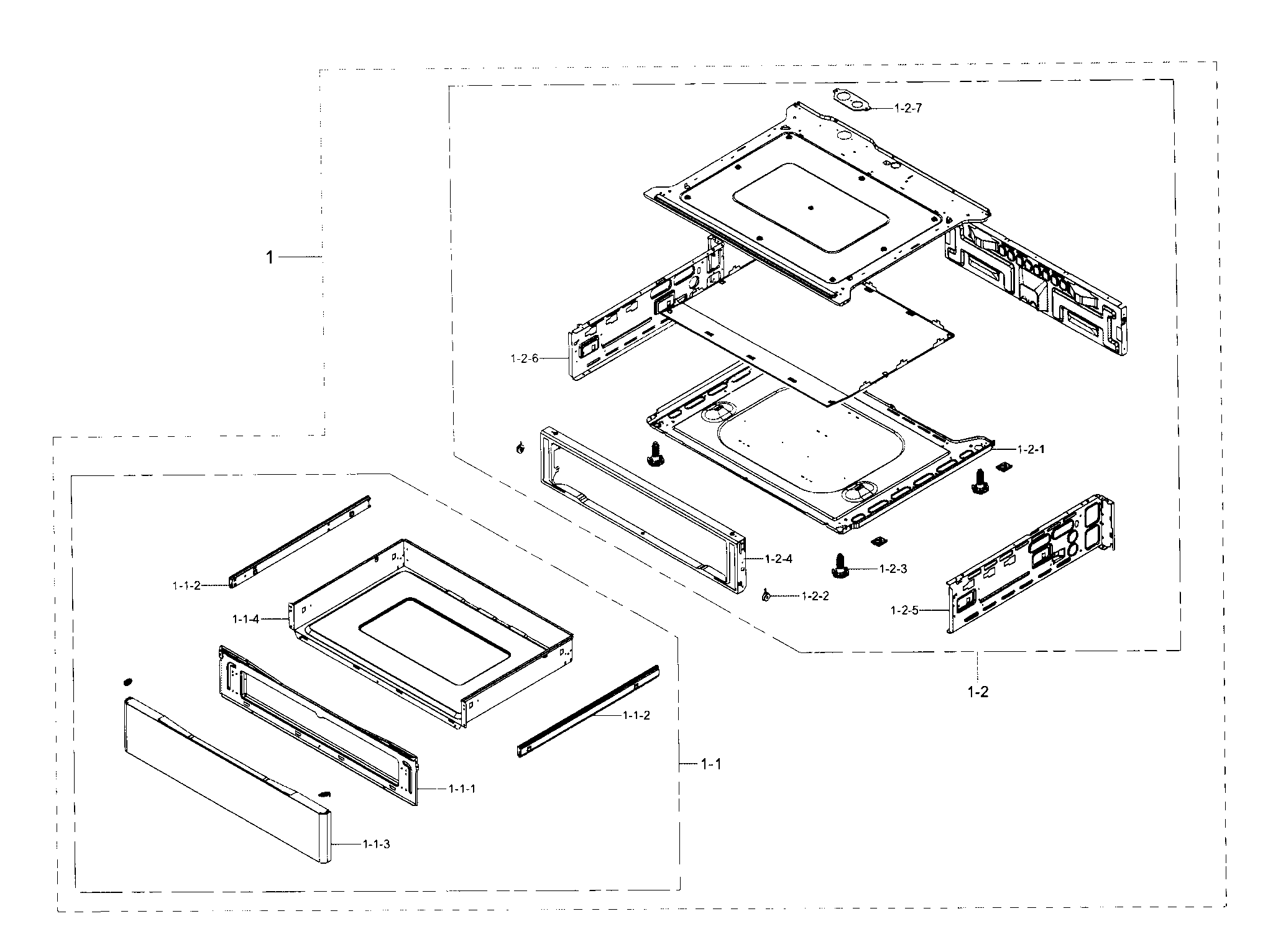 Samsung NE58F9500SS/AA-02 drawer diagram