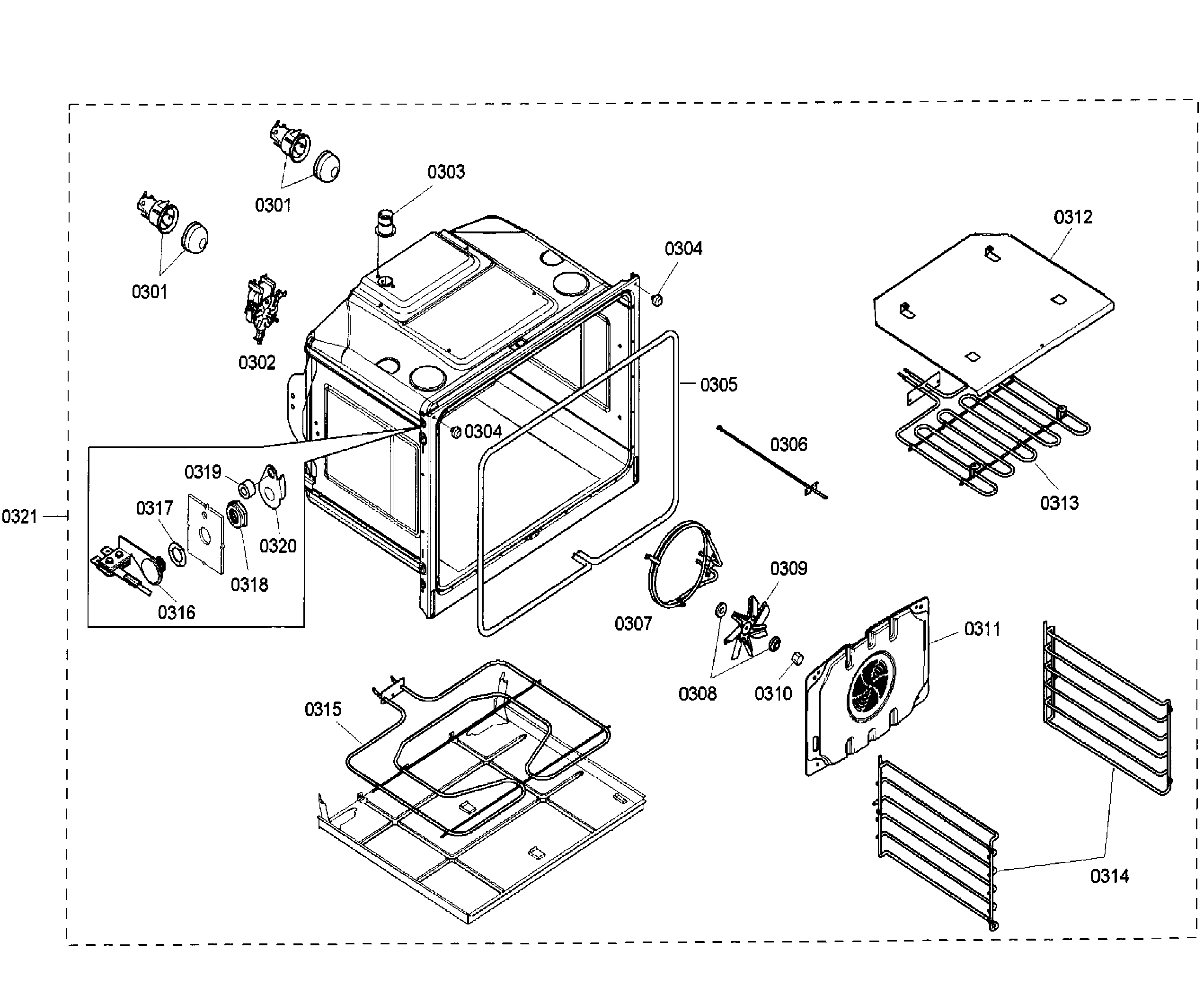 Bosch HBN5460UC/01 cavity diagram