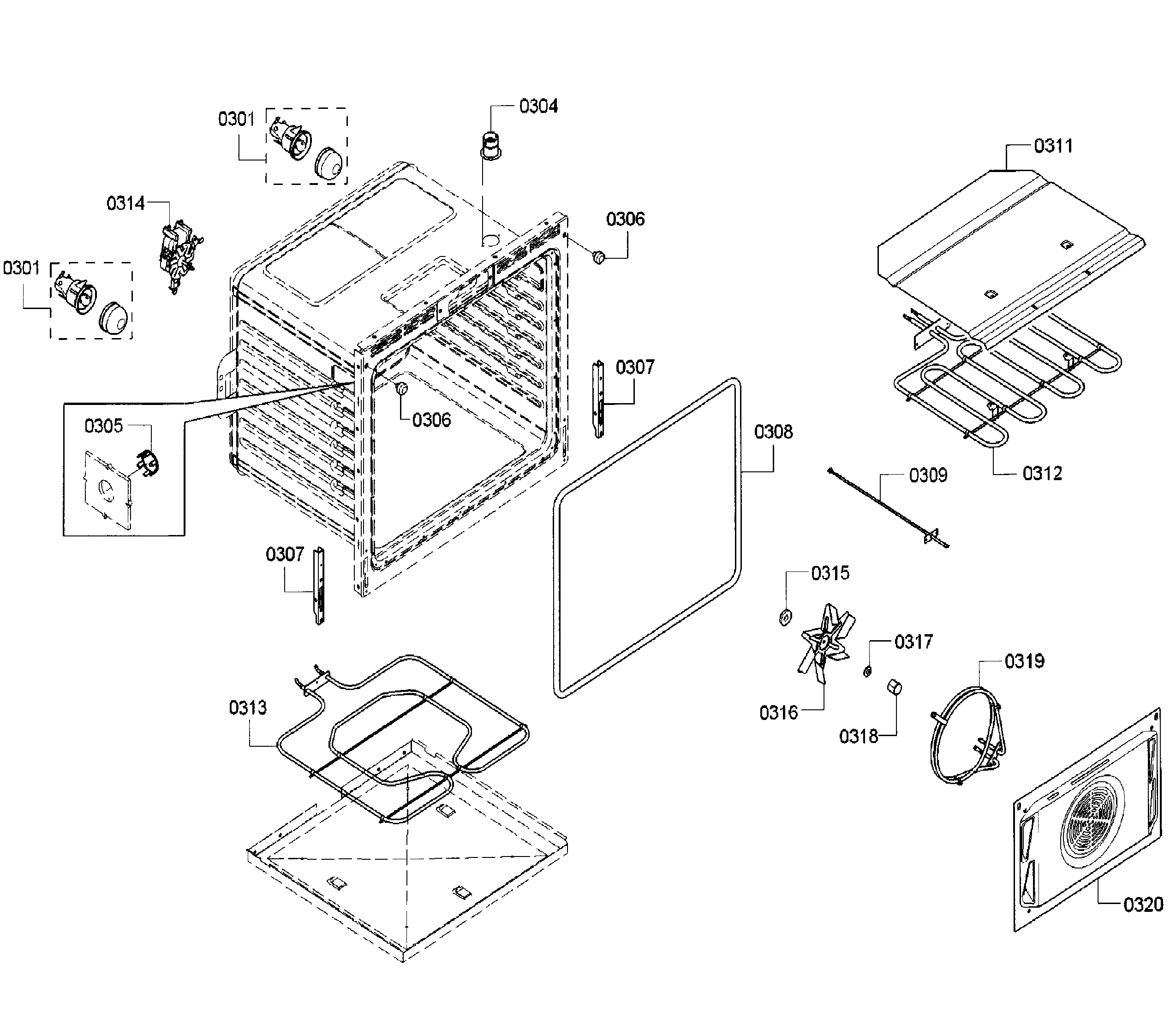 Bosch HBN5651UC/02 cavity diagram