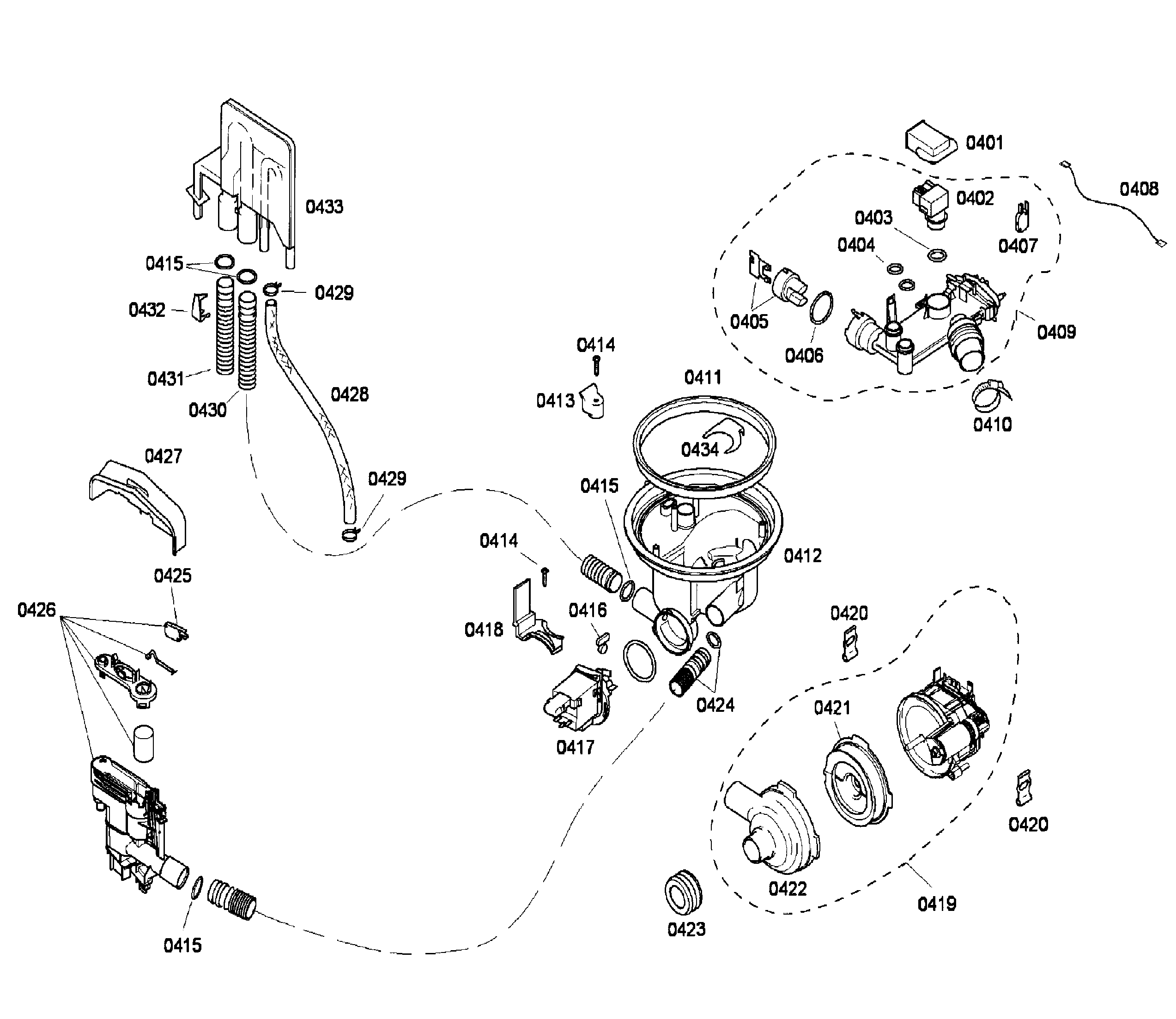 Bosch SHU43C02UC/40 pump diagram