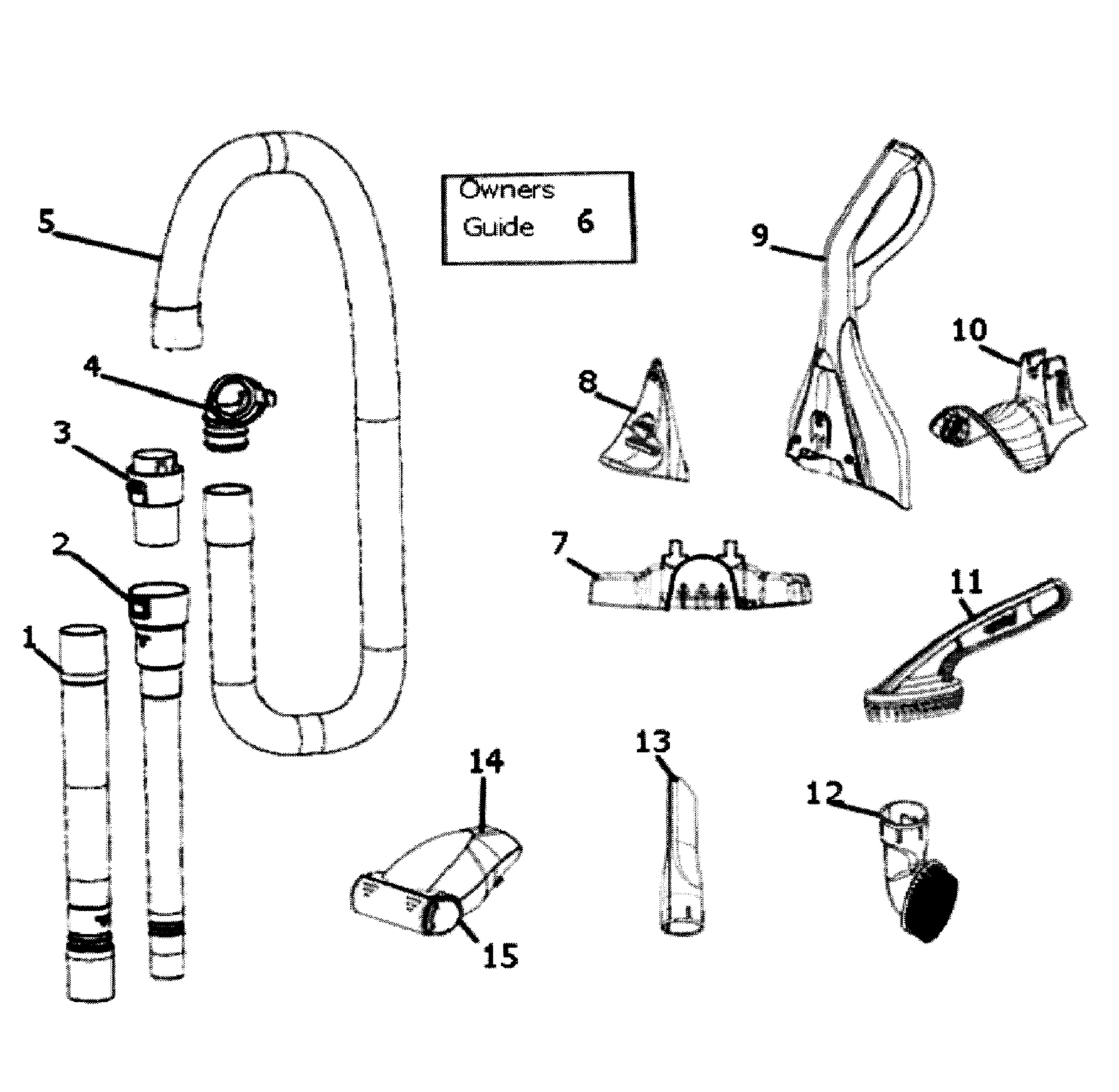 Eureka AS1004A handle & accessories diagram