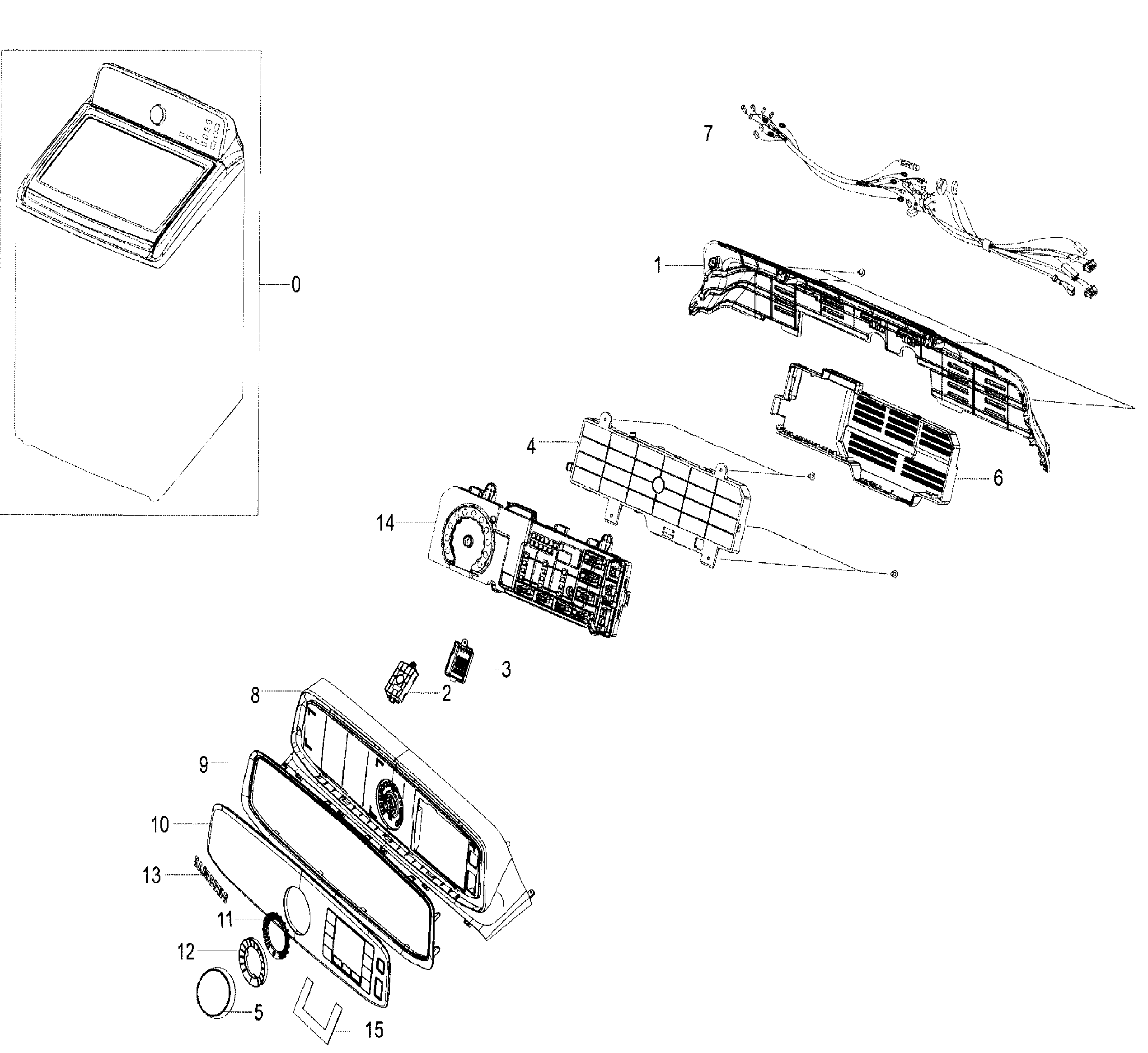 Samsung WA50F9A6DSW/A2-00 control panel diagram