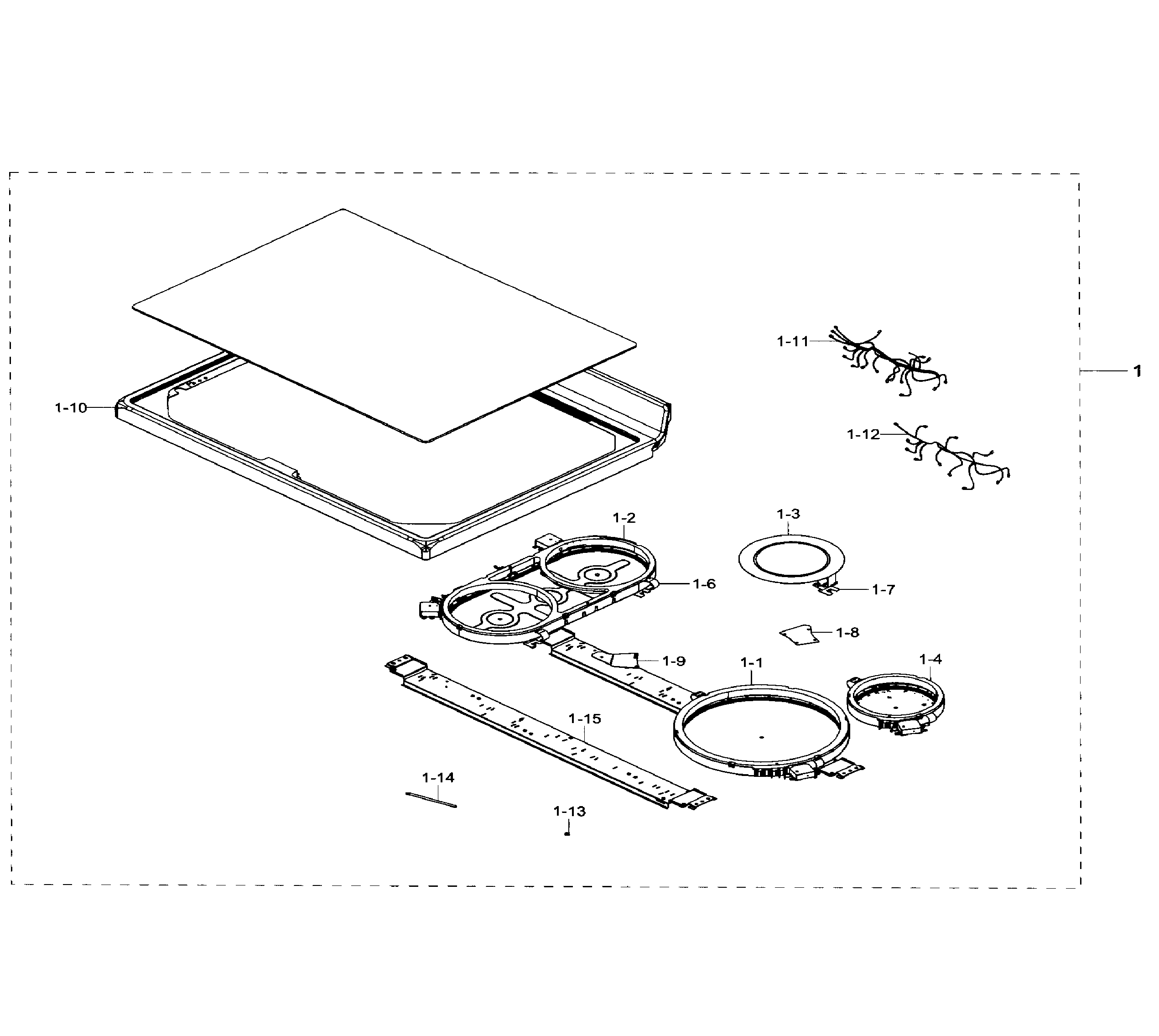 Samsung NE59J7630SG/AA-00 cook top diagram