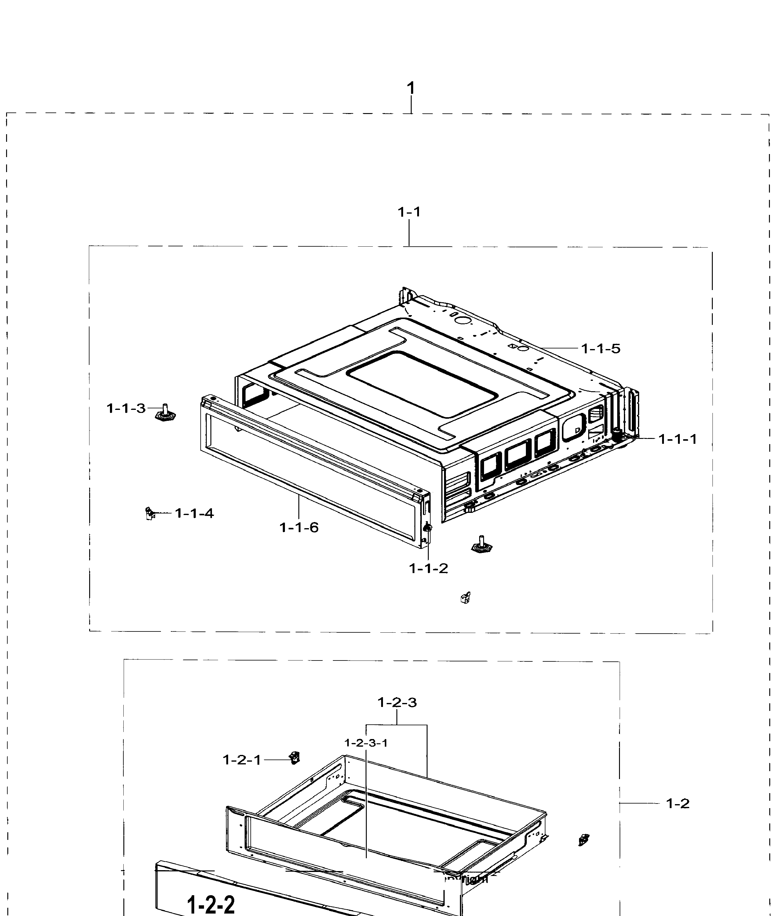 Samsung NE59J7630SG/AA-00 drawer diagram