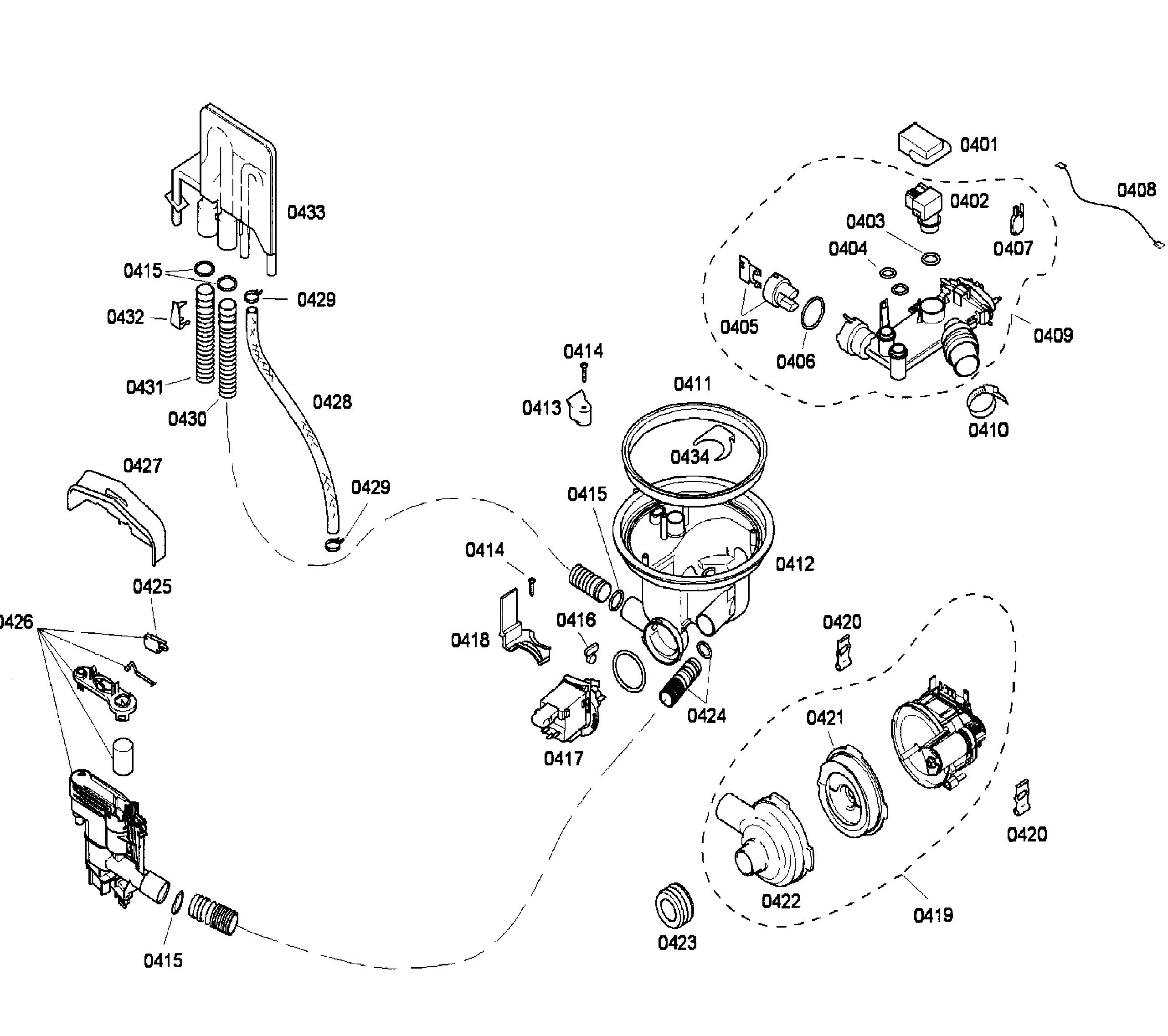 Bosch SHU43C02UC/37 pump diagram