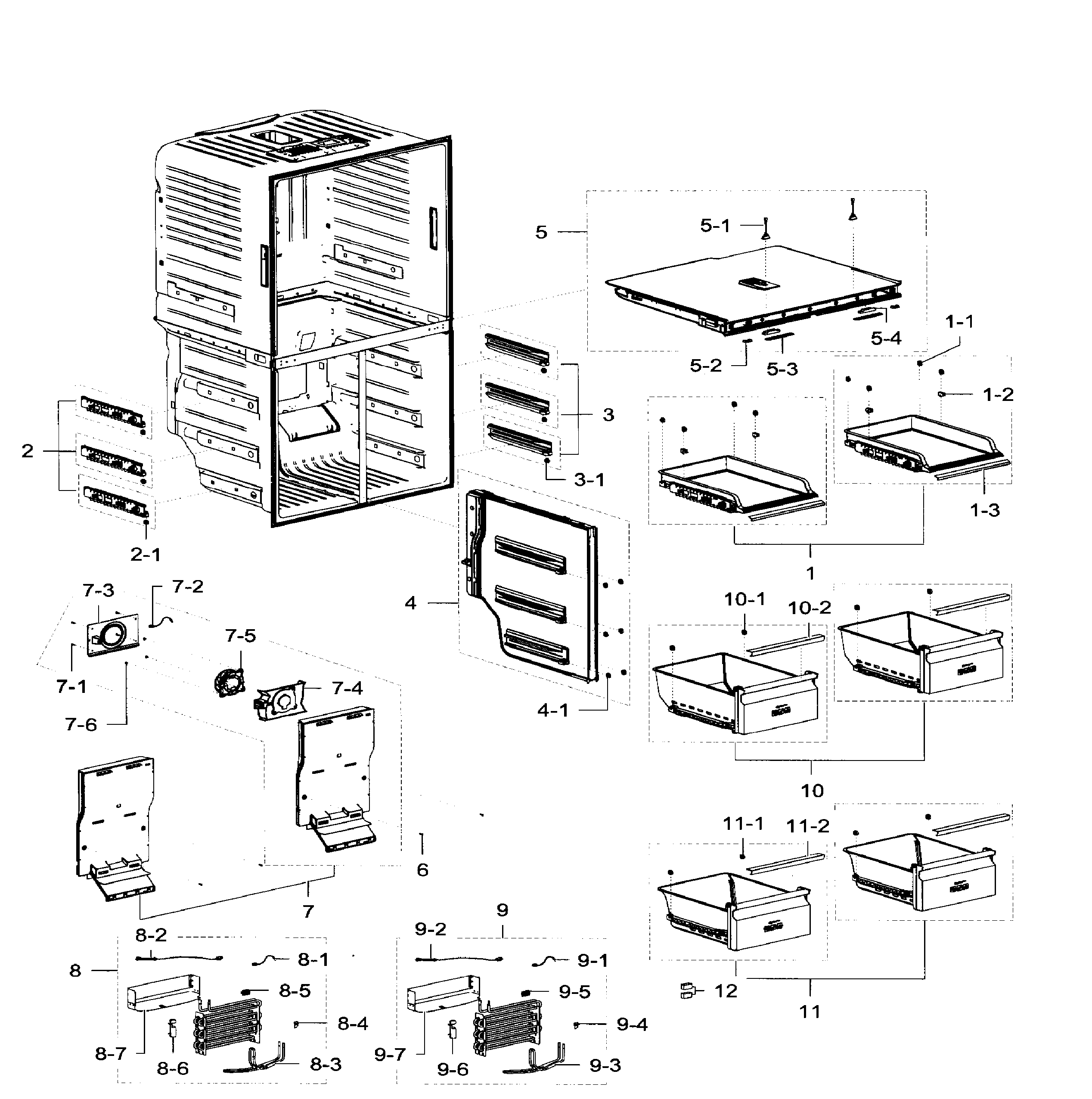 Samsung RF32FMQDBSR/AA-08 freezer diagram