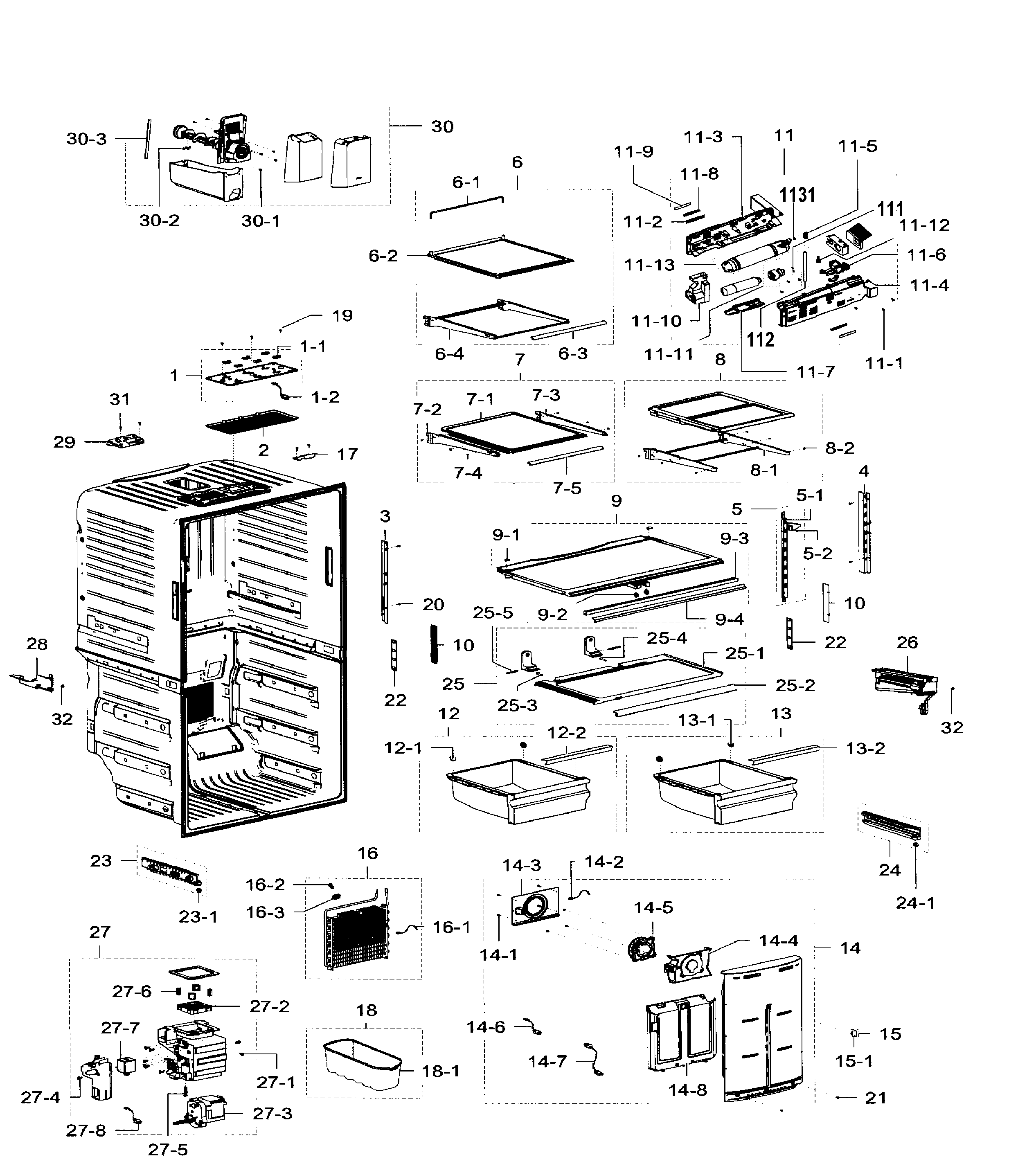 Samsung RF32FMQDBSR/AA-08 fridge diagram