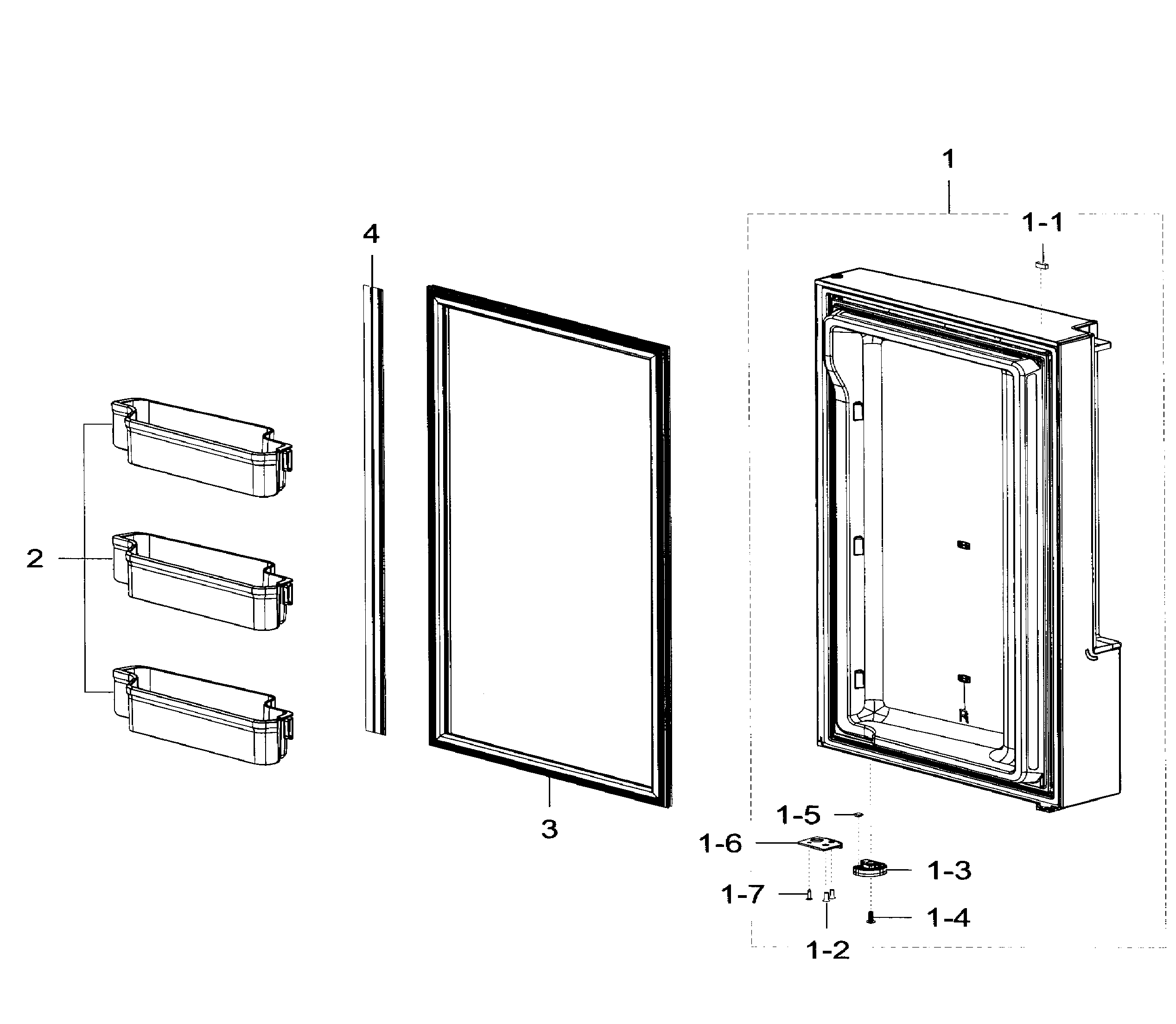 Samsung RF32FMQDBSR/AA-08 freezer door rt diagram
