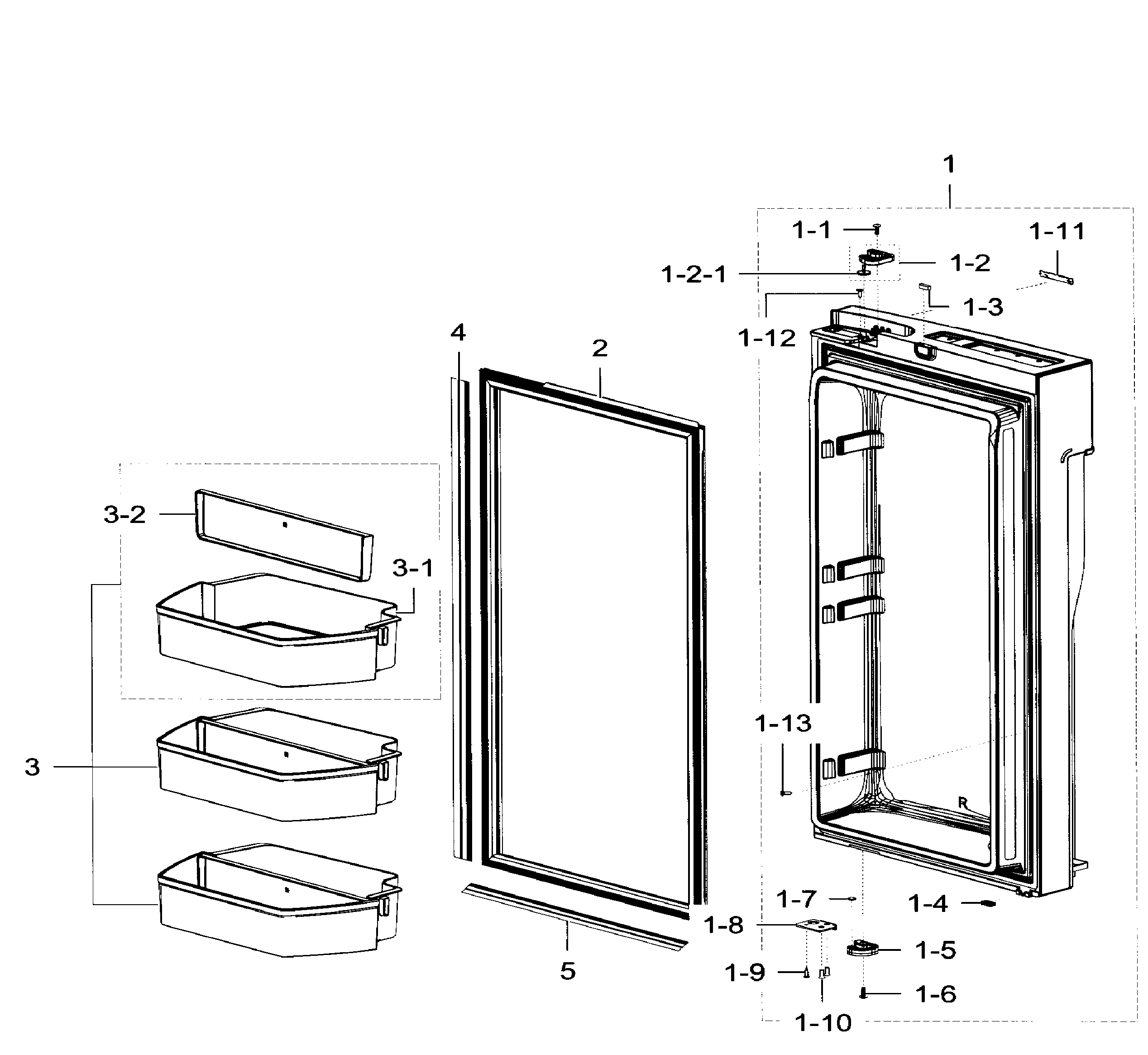 Samsung RF32FMQDBSR/AA-08 fridge door rt diagram
