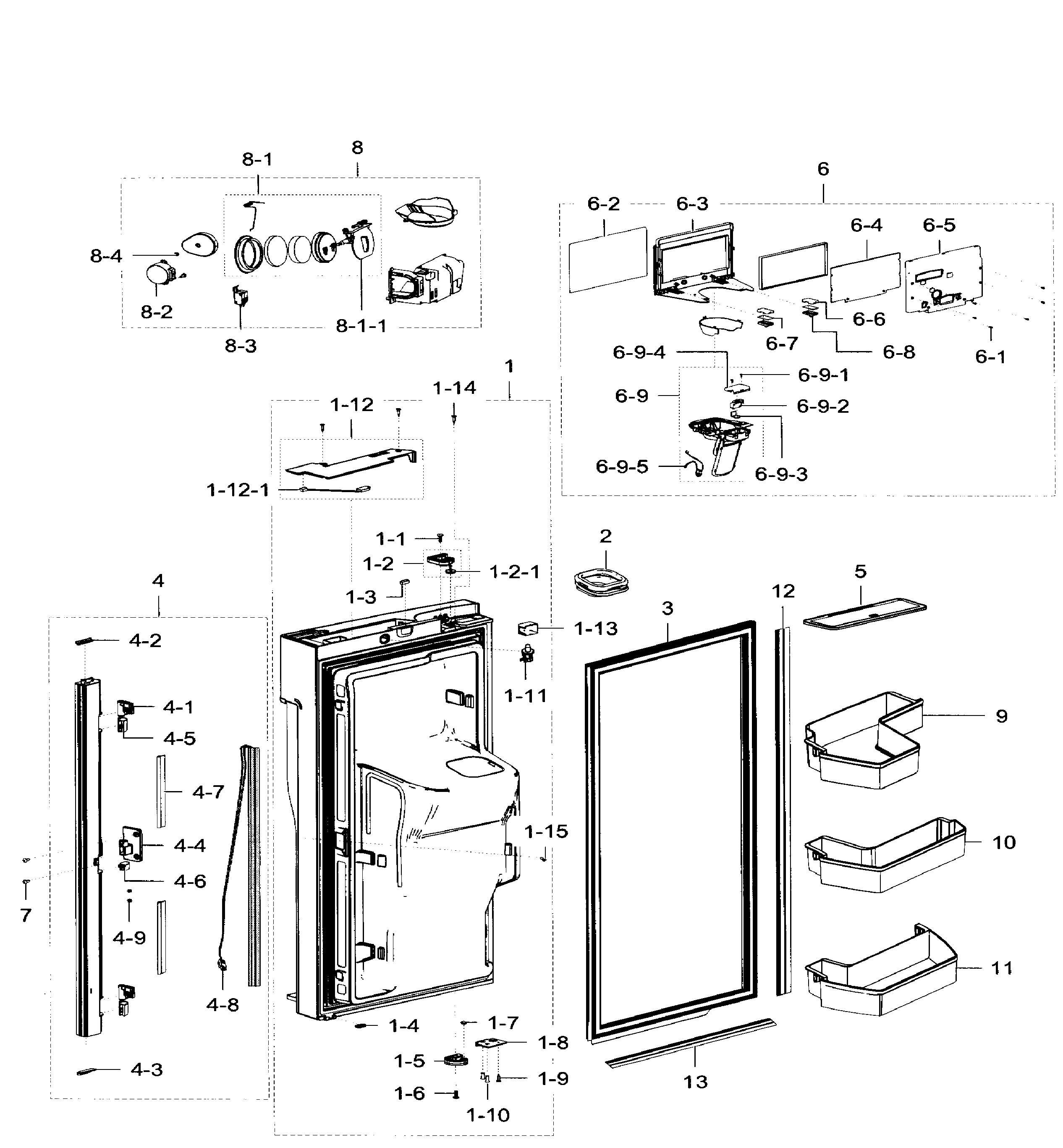 Samsung RF32FMQDBSR/AA-08 fridge door lt diagram