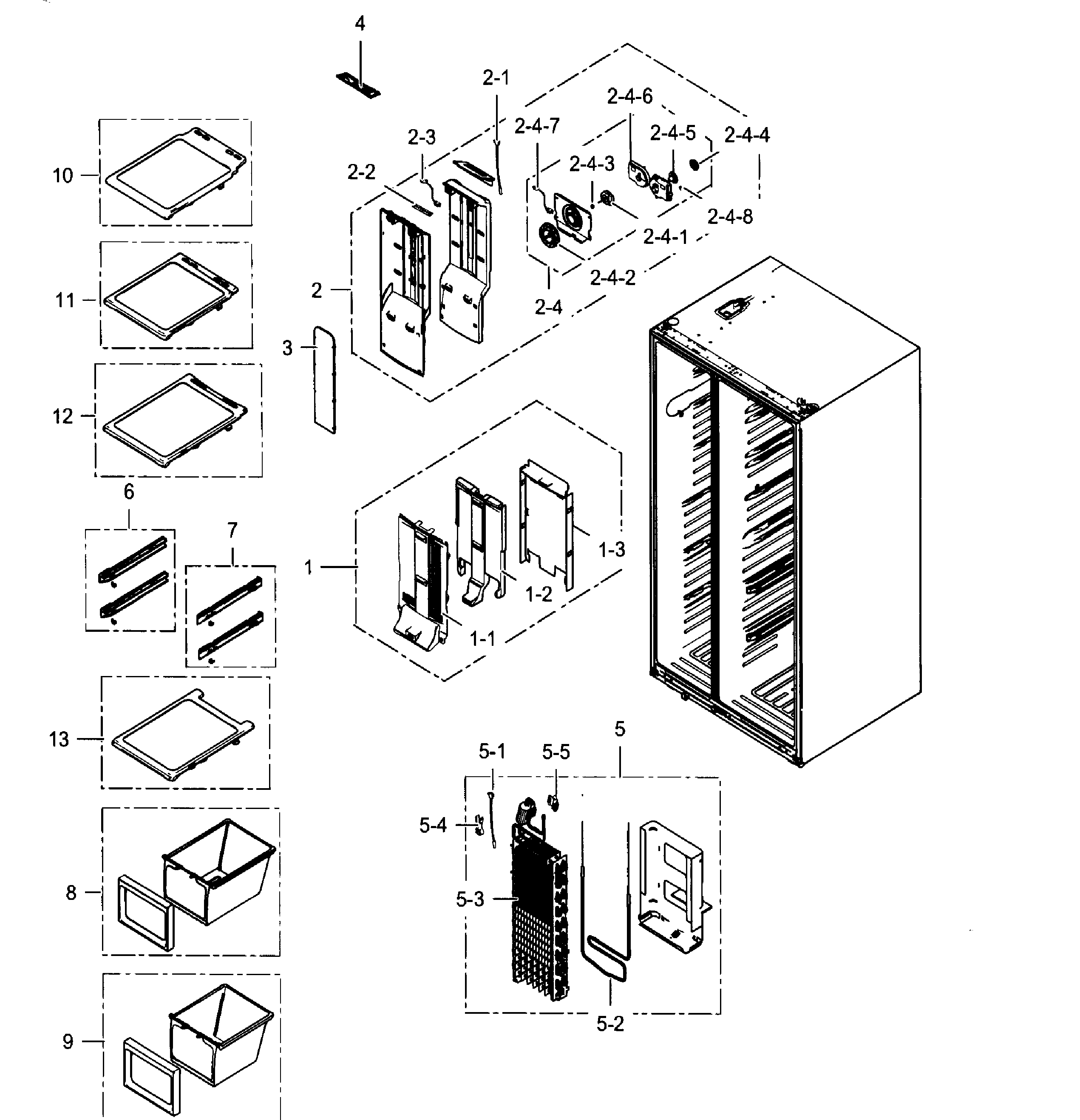Samsung RH25H5611BC/AA-01 freezer diagram