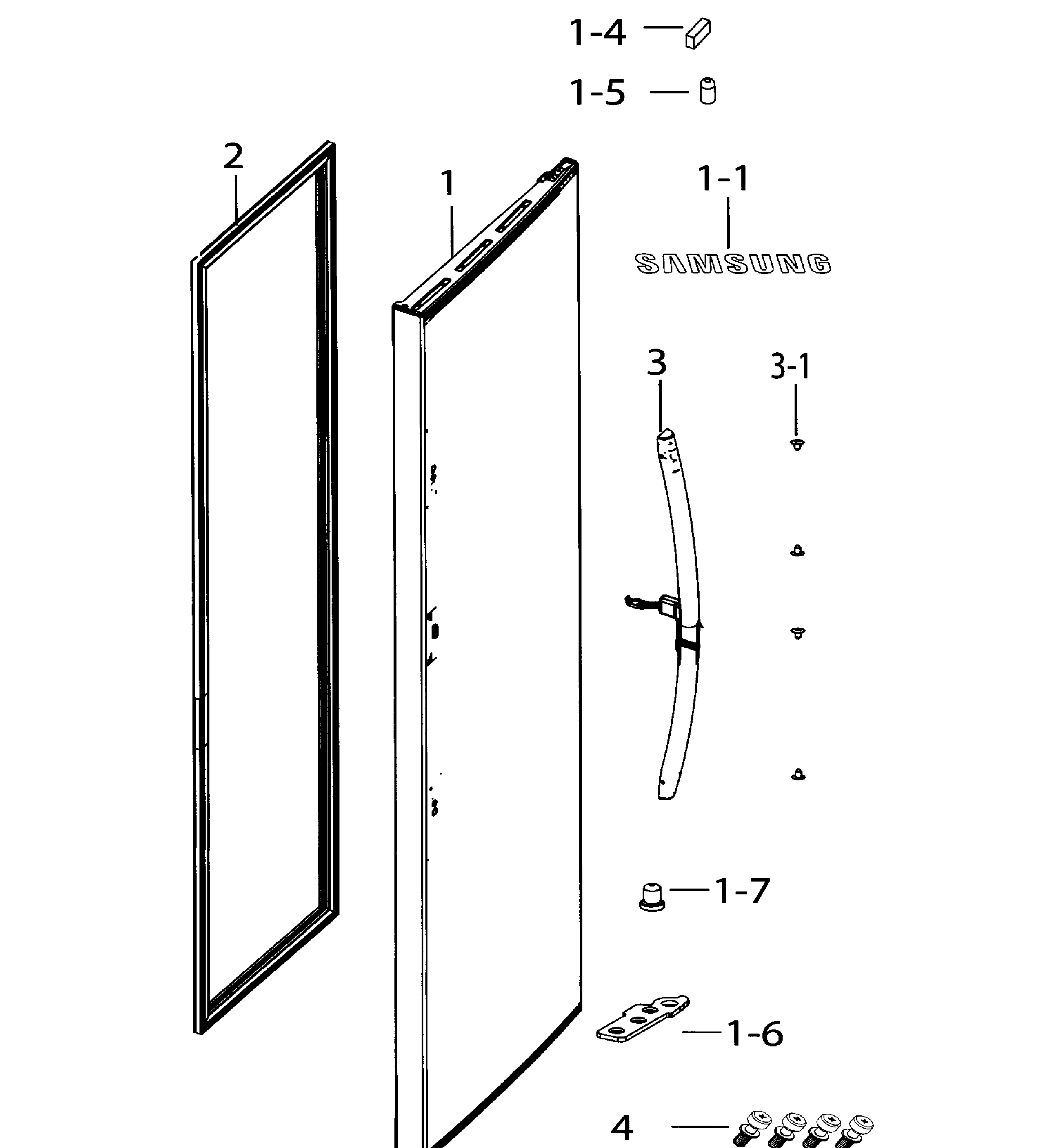 Samsung RH25H5611BC/AA-01 right door out diagram
