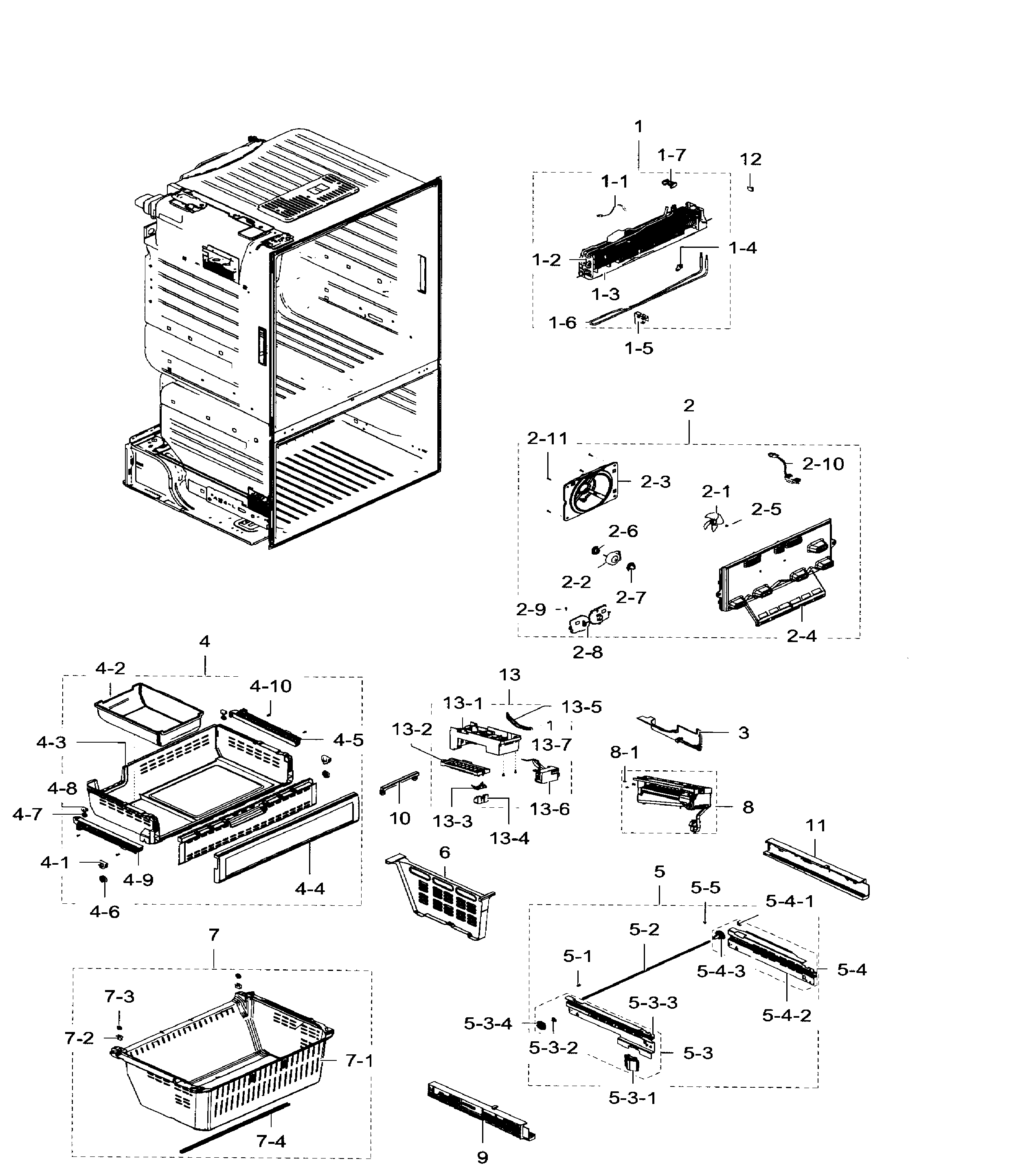 Samsung RF28HFEDTSR/AA-07 freezer / icemaker diagram