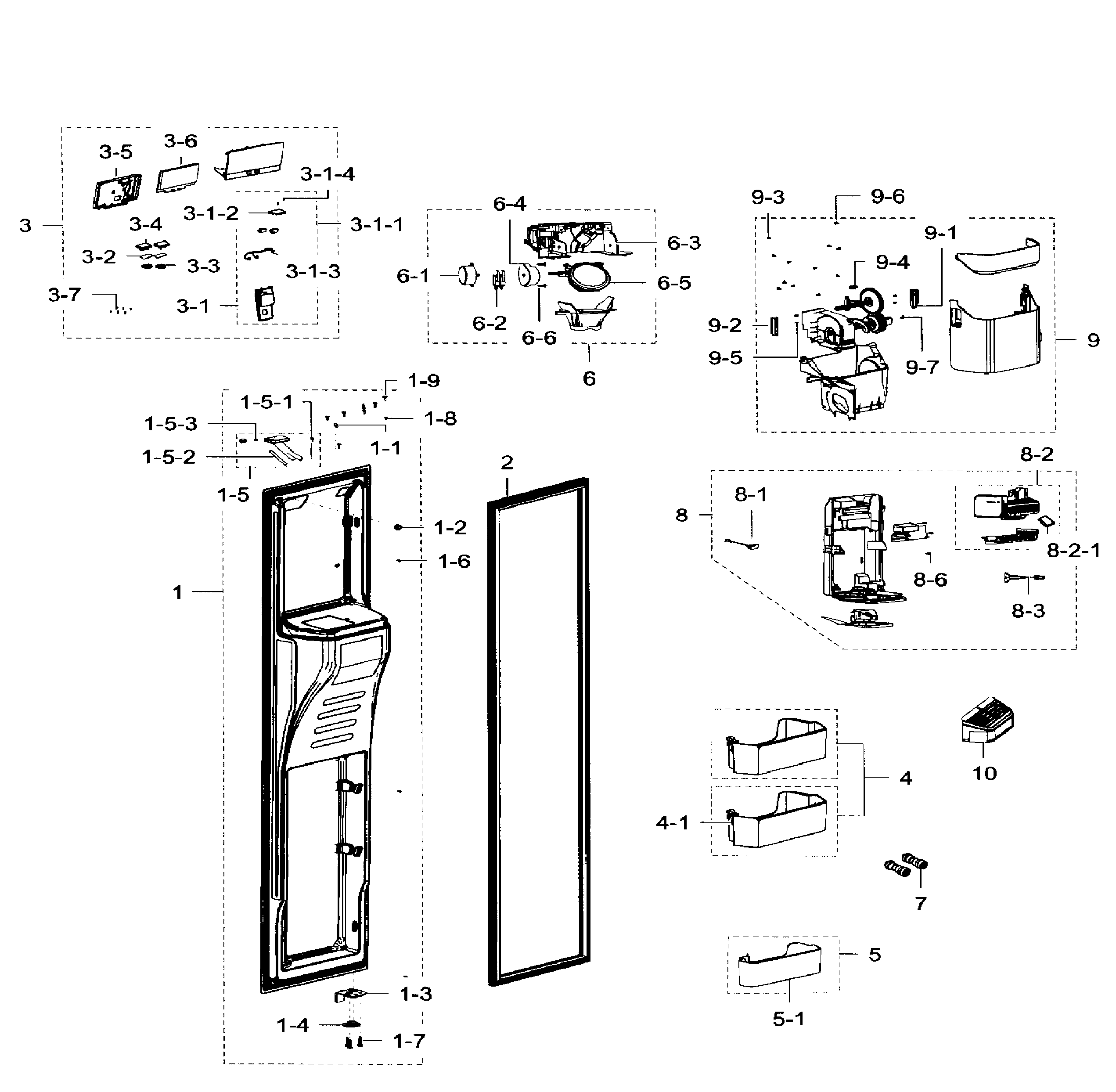 Samsung RH29H9000SR/AA-03 left door diagram