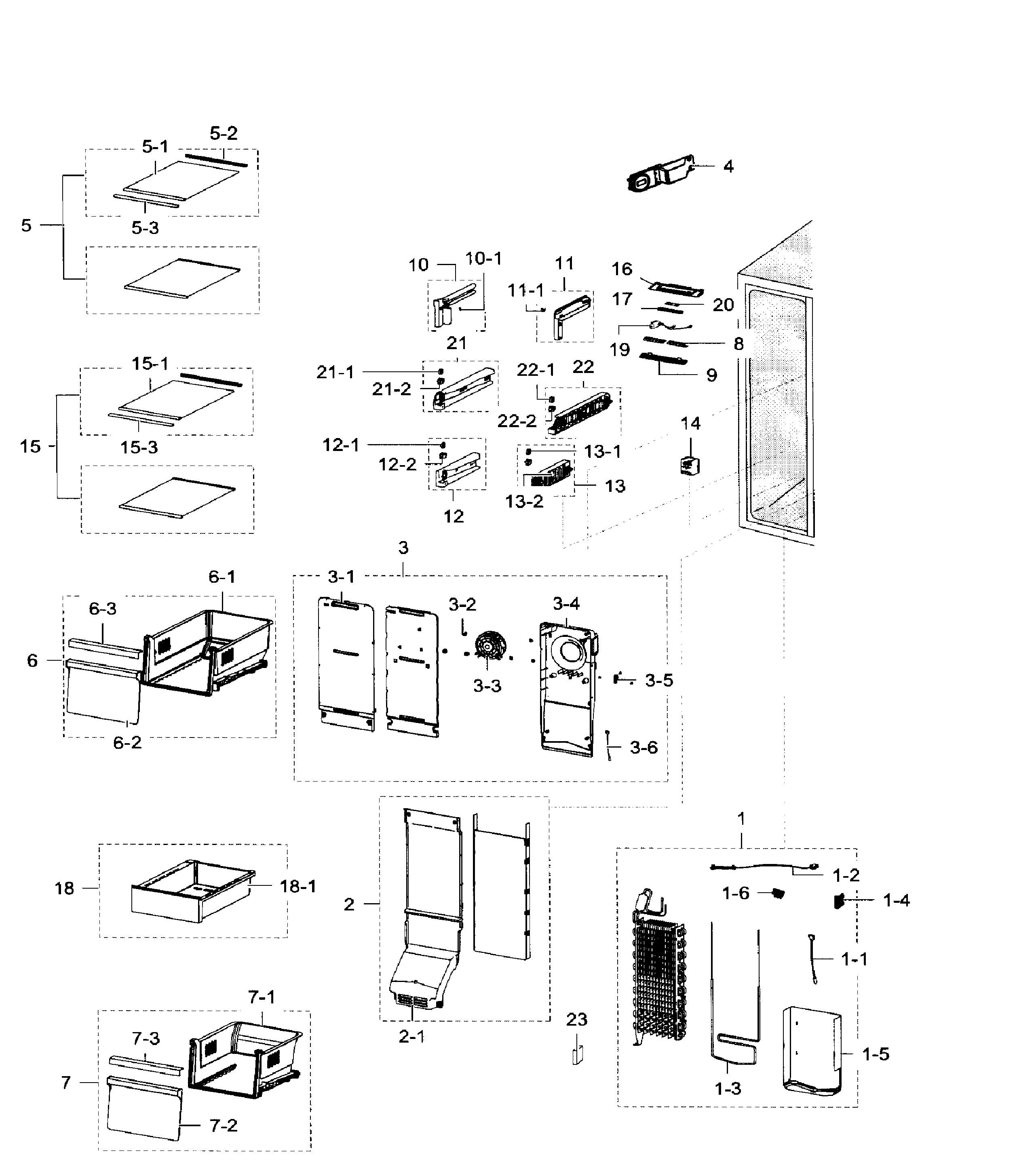 Samsung RH29H9000SR/AA-05 freezer diagram