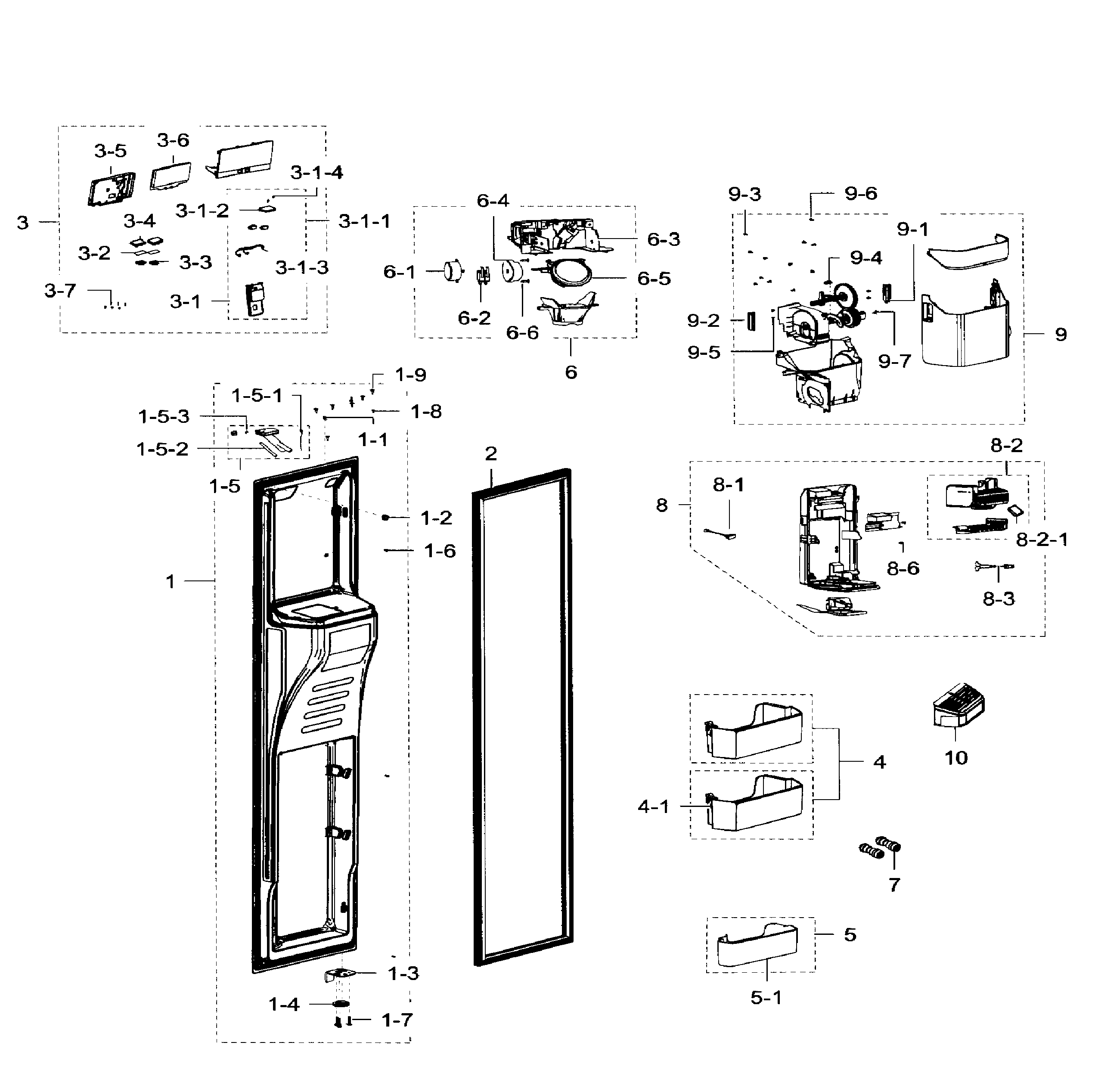Samsung RH29H9000SR/AA-05 left door diagram