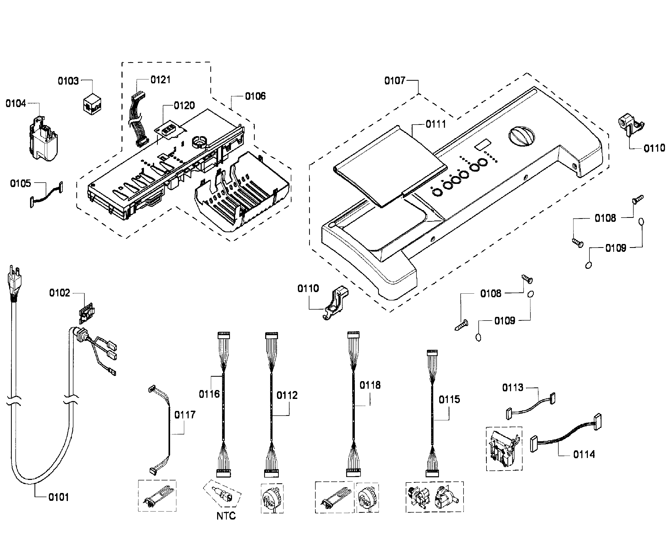 Bosch WFMC5801UC/16 control panel diagram