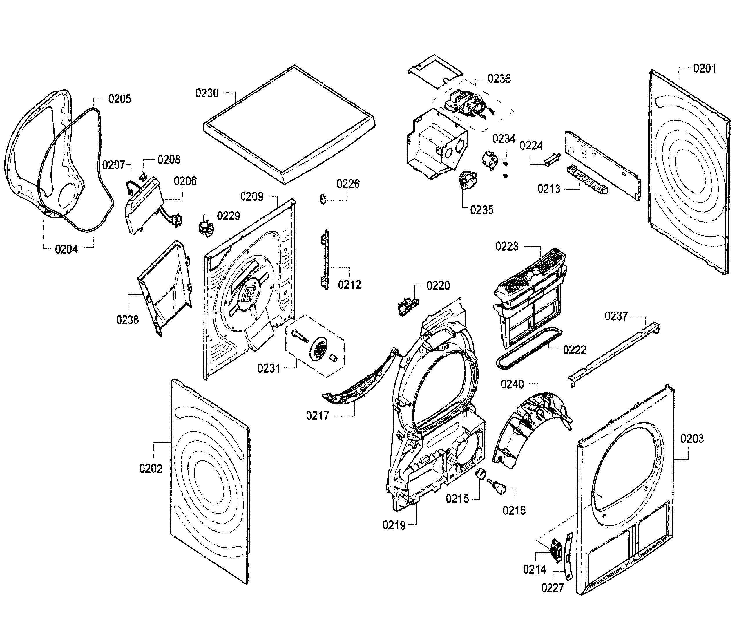 Bosch WTB86200UC/07 cabinet diagram