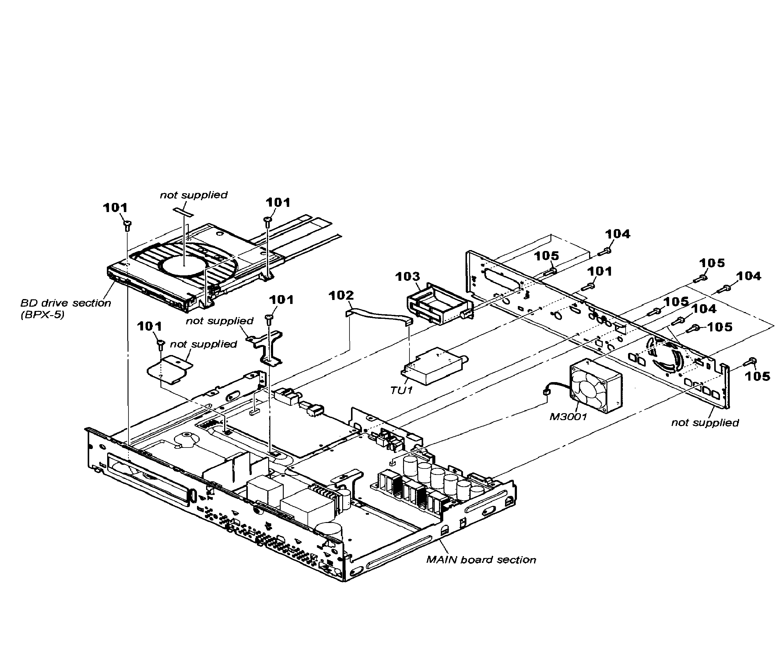 Sony HBD-T57 back panel diagram