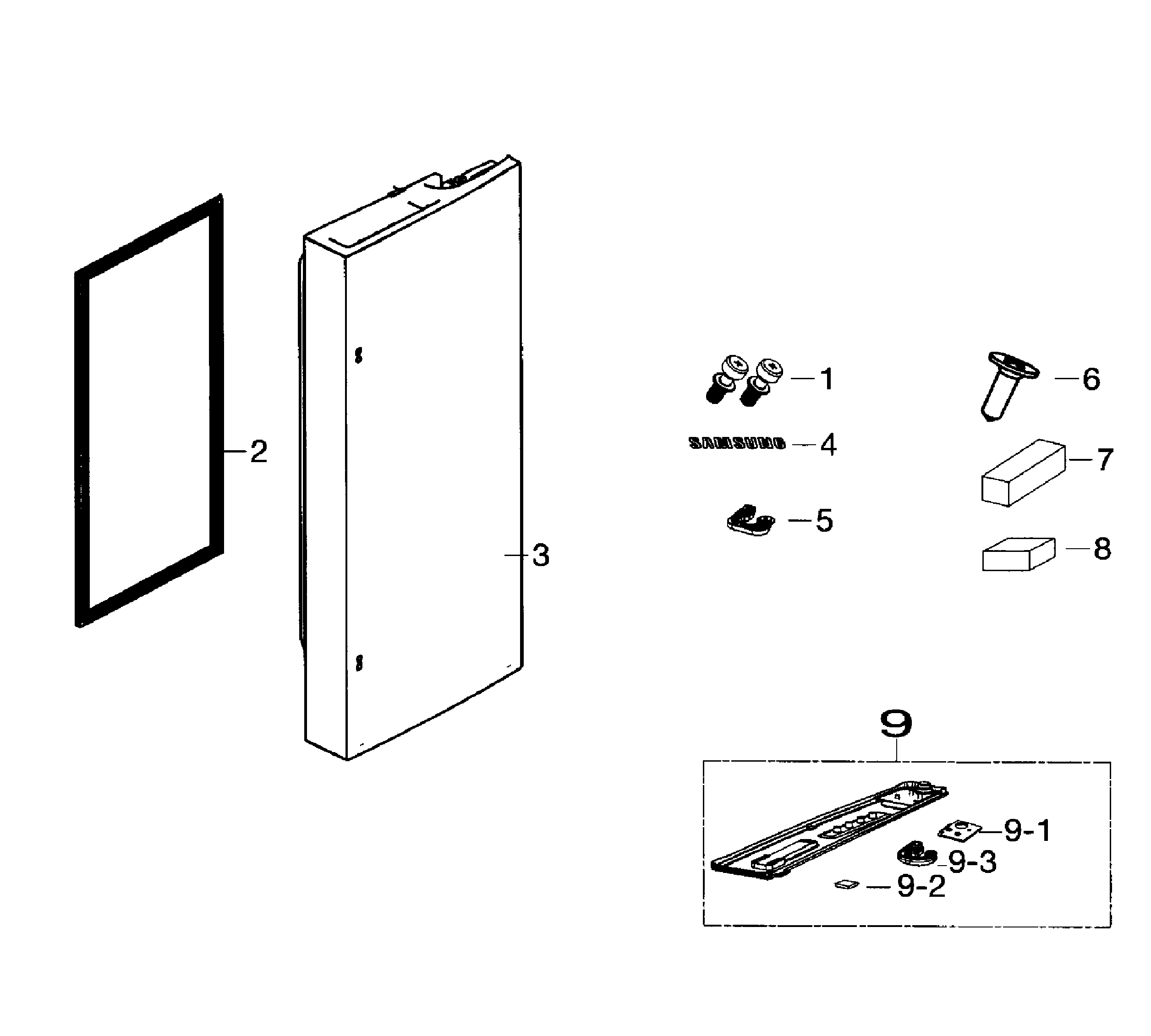 Samsung RF260BEAESR/AA-00 door right diagram