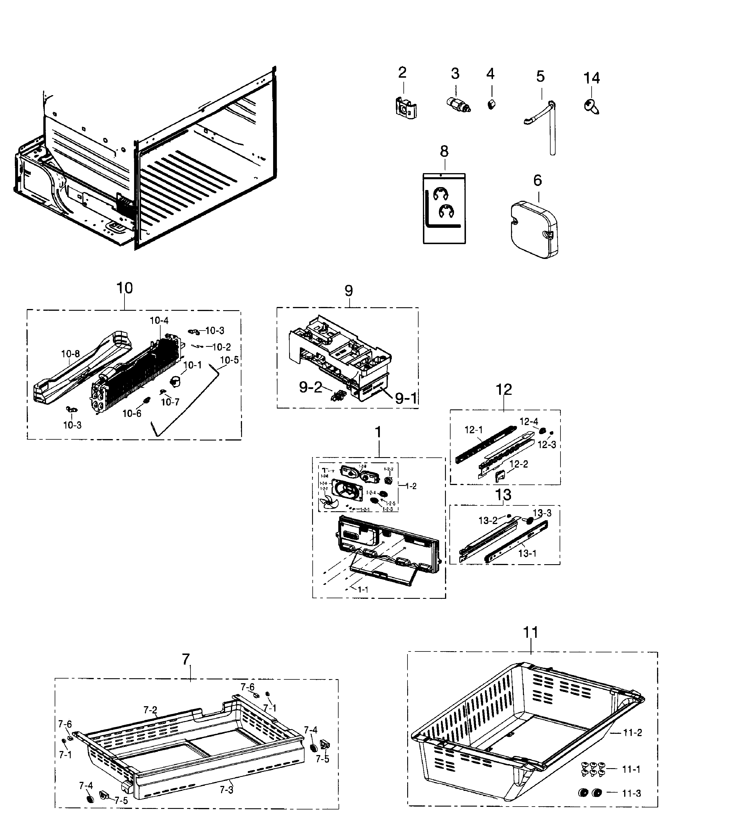 Samsung RF260BEAESR/AA-01 freezer diagram