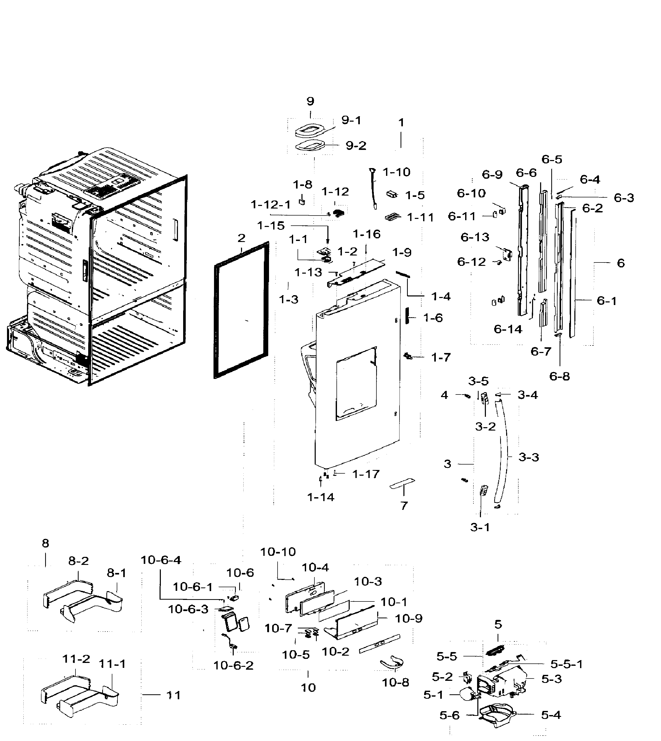 Samsung RF28HFEDTBC/AA-04 left door diagram