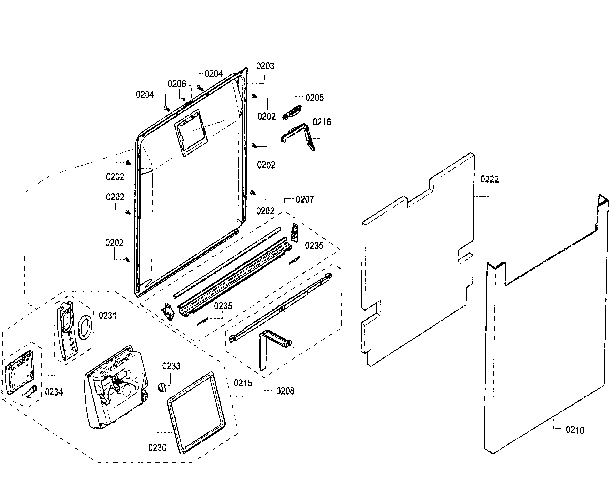 Bosch SHE68T55UC/07 door diagram