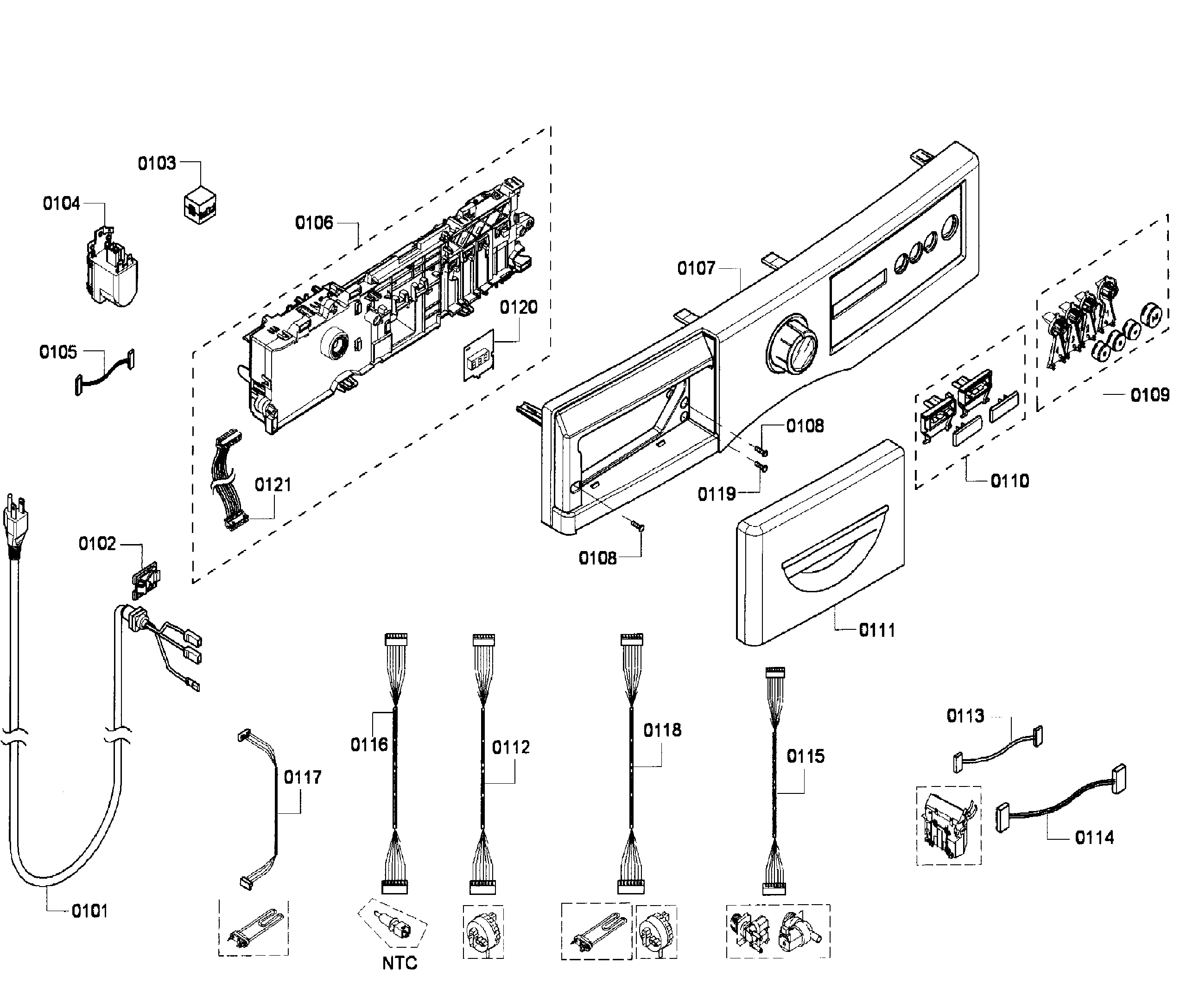 Bosch WFVC6450UC/23 control panel diagram