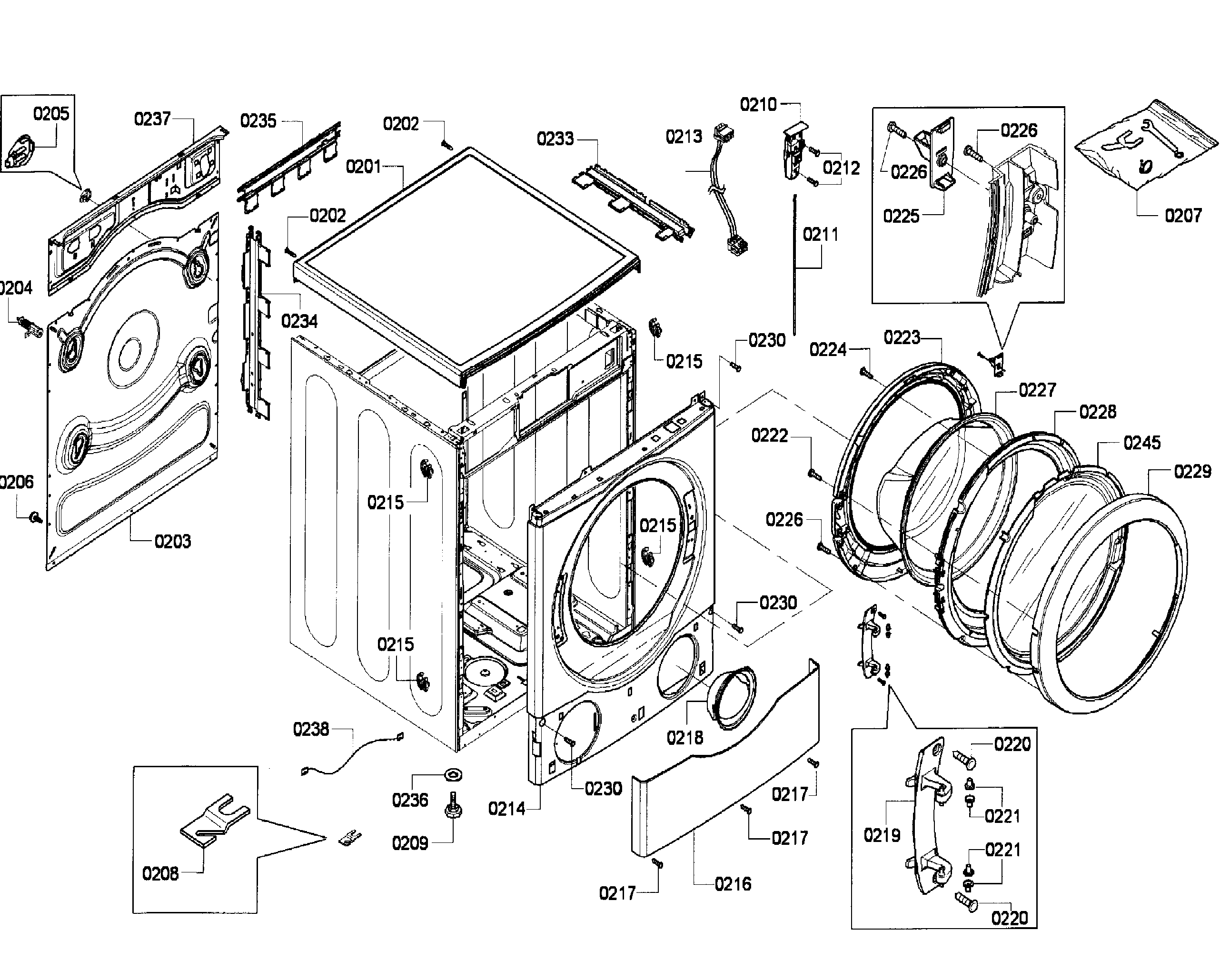 Bosch WFVC6450UC/23 cabinet diagram
