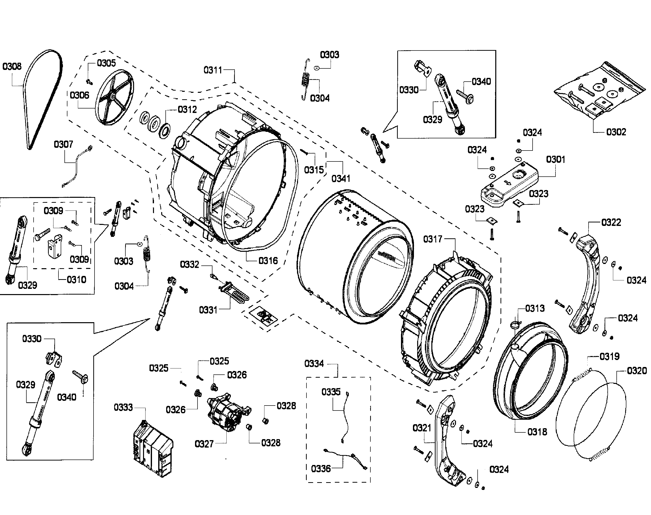 Bosch WFVC6450UC/23 drum diagram
