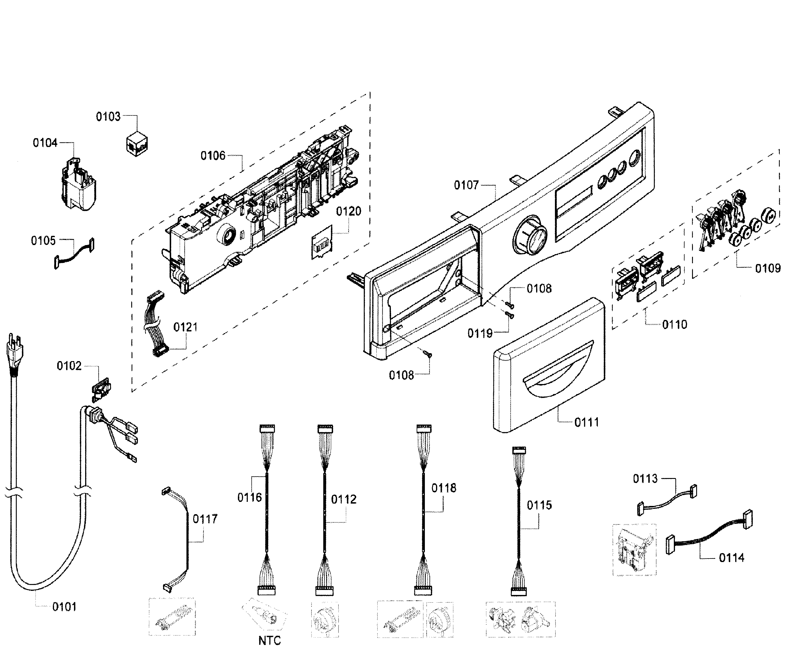 Bosch WFVC6450UC/26 control panel diagram